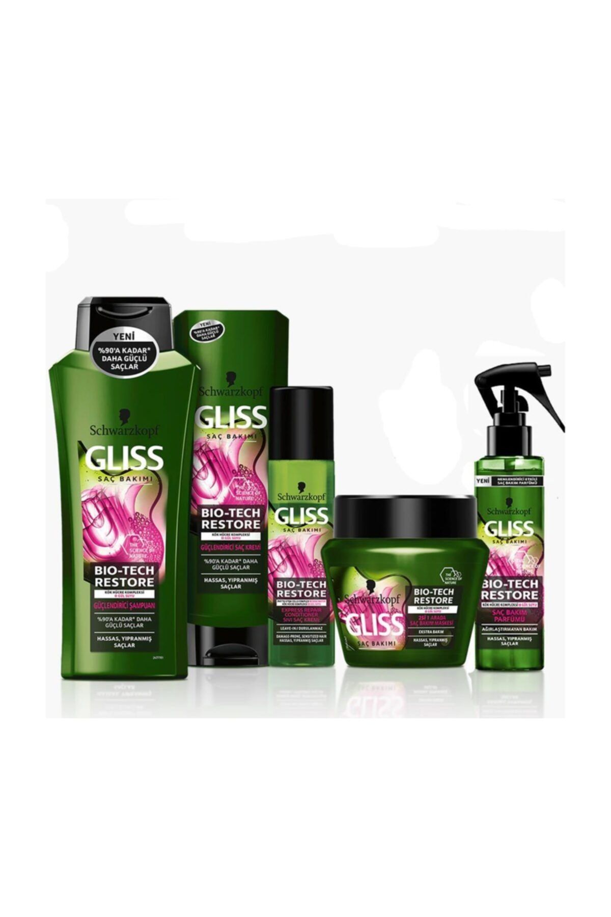 Gliss Bio-tech Restore Güçlendirici Onarıcı Saç Bakım Seti 5'li