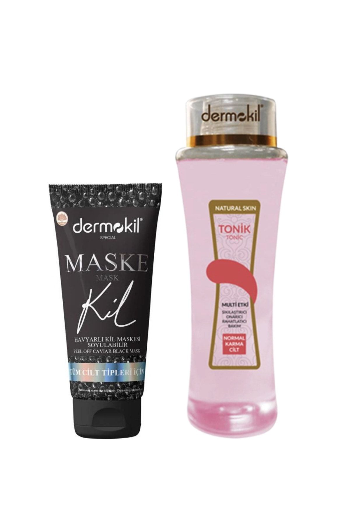 Dermokil Natural Skin Tonik Normal Ciltler 200 ml Cilt Temizleyici + Havyarlı Siyah Kil Maskesi 75 ml