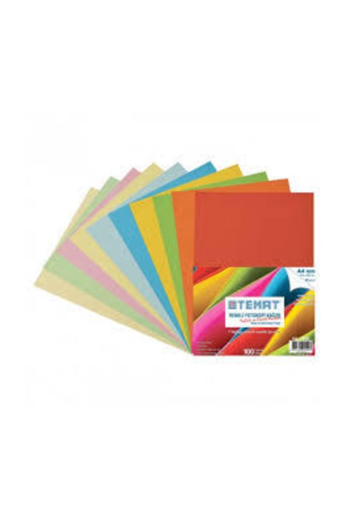 Temat Renkli Fotokopi Kağıdı 100'lü A4 80gr