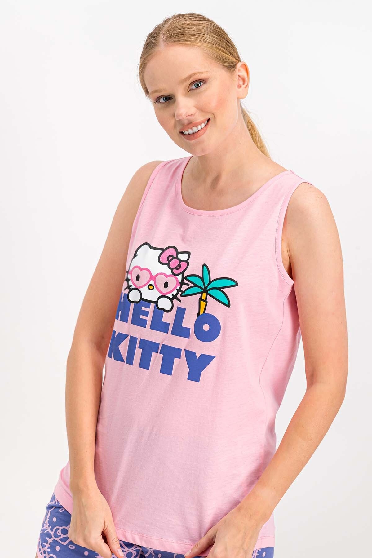 Hello Kitty Kadın Lisanslı Açık Pembe Şort Takım
