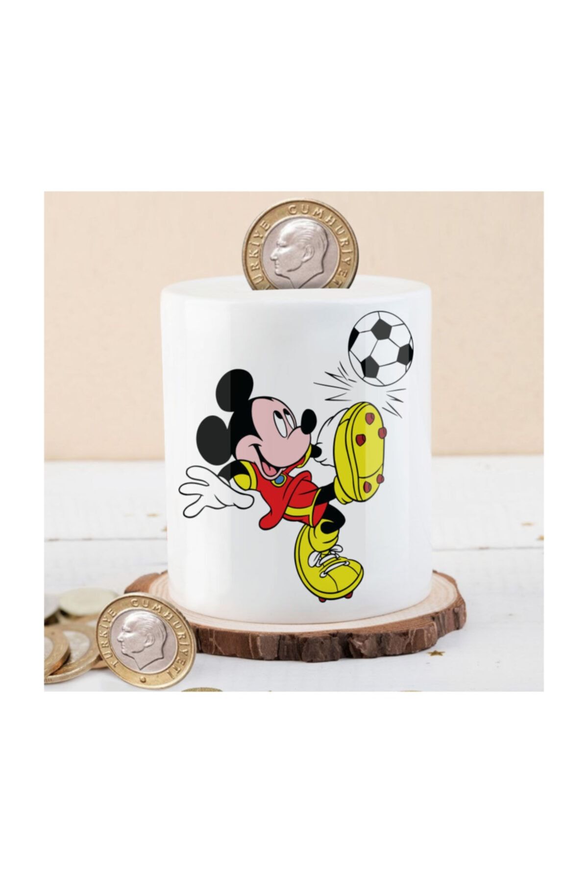 Asilmeydan Futbol Oynayan Mickey Mouse Para Birikim Kumbarası-mm_174