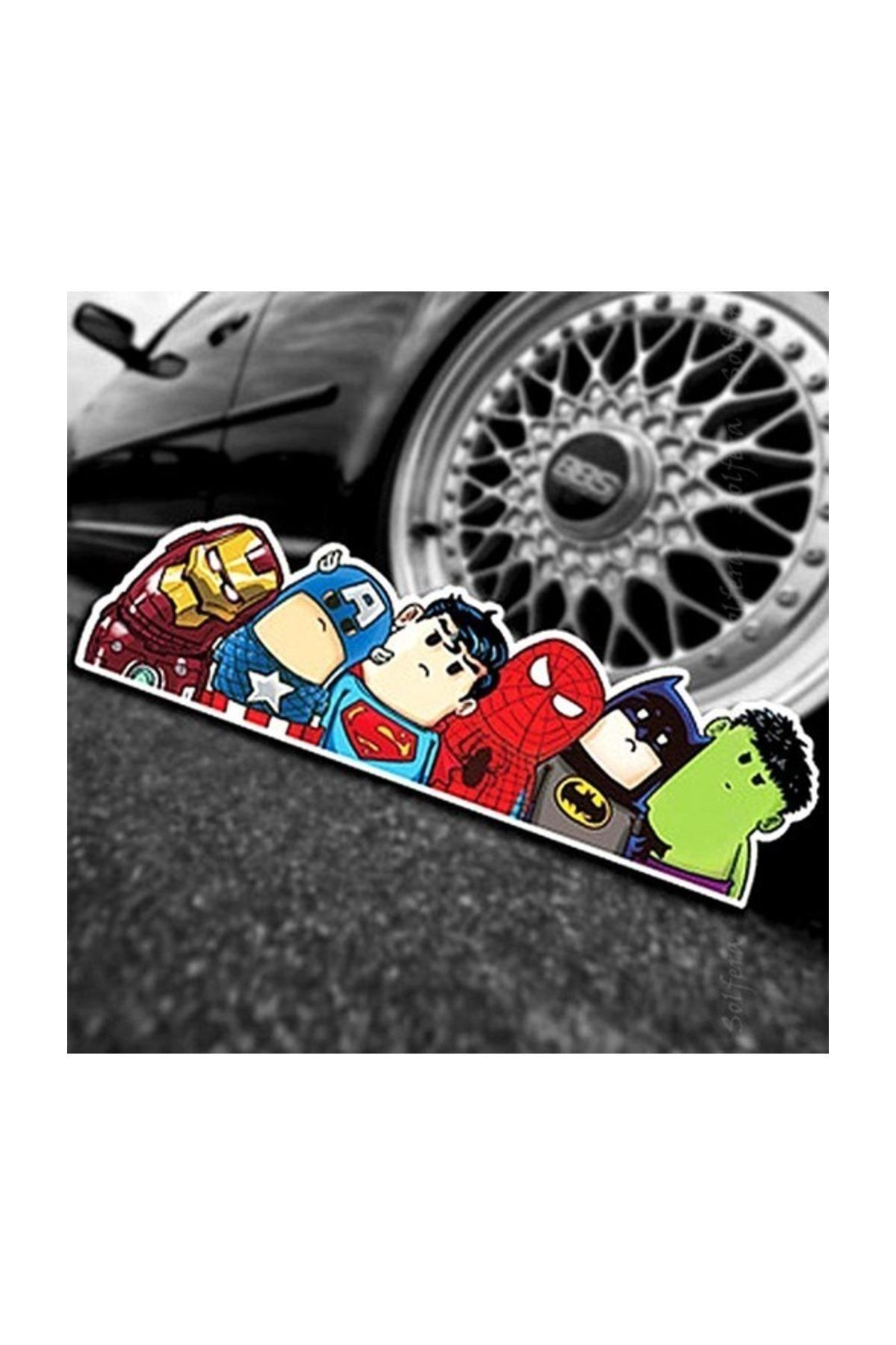 Sticker Sepetim Marvel Dc Süper Kahramanlar Dekoratif Otomobil Pencere Etiketi
