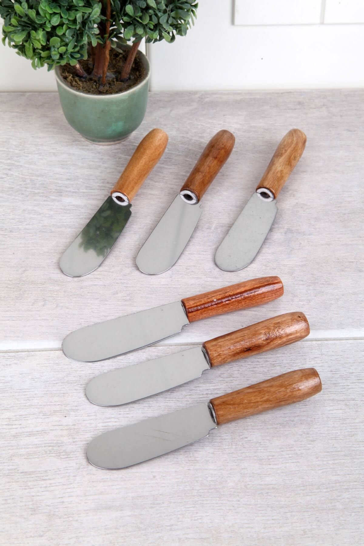 Queen's Kitchen Bambu Saplı Lüx 6 Adet Tereyağı-Reçel Bıçağı