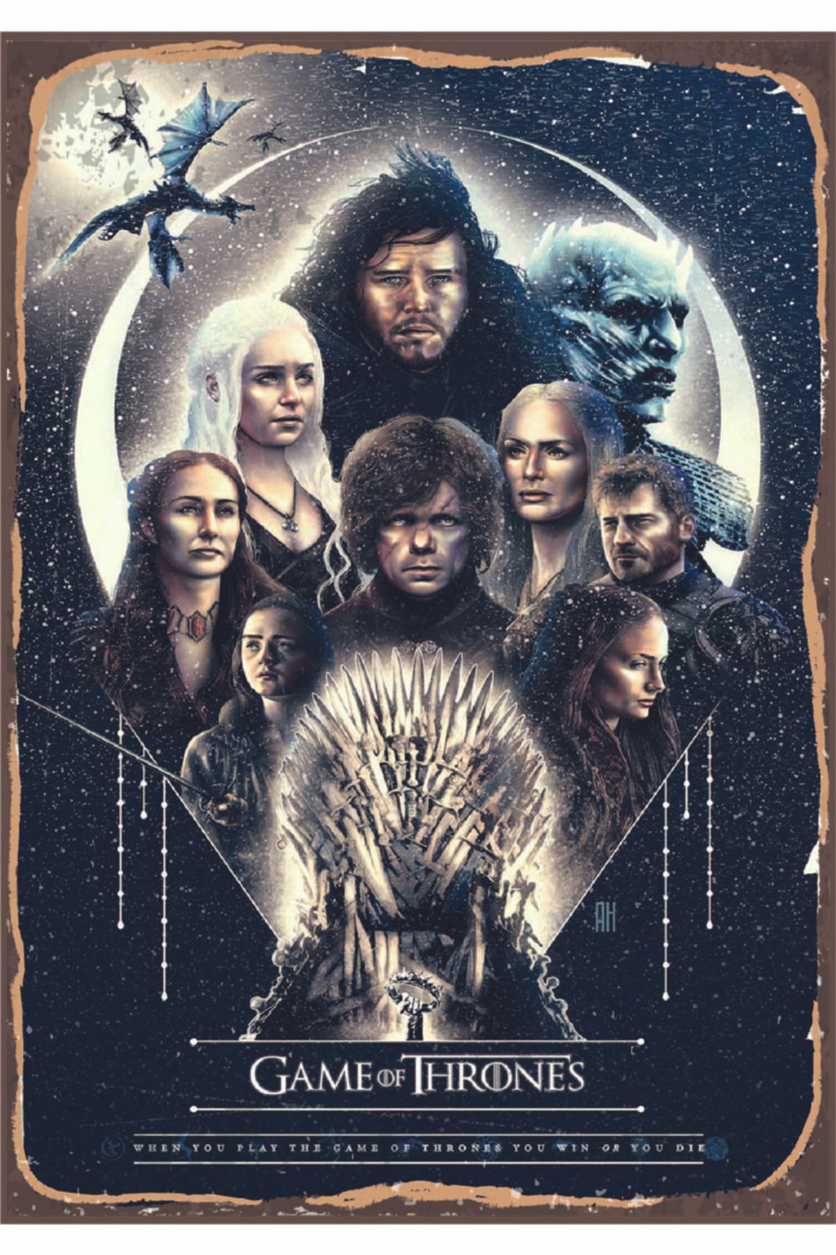 Marple's Game Of Thrones Ahşap Rustik Poster