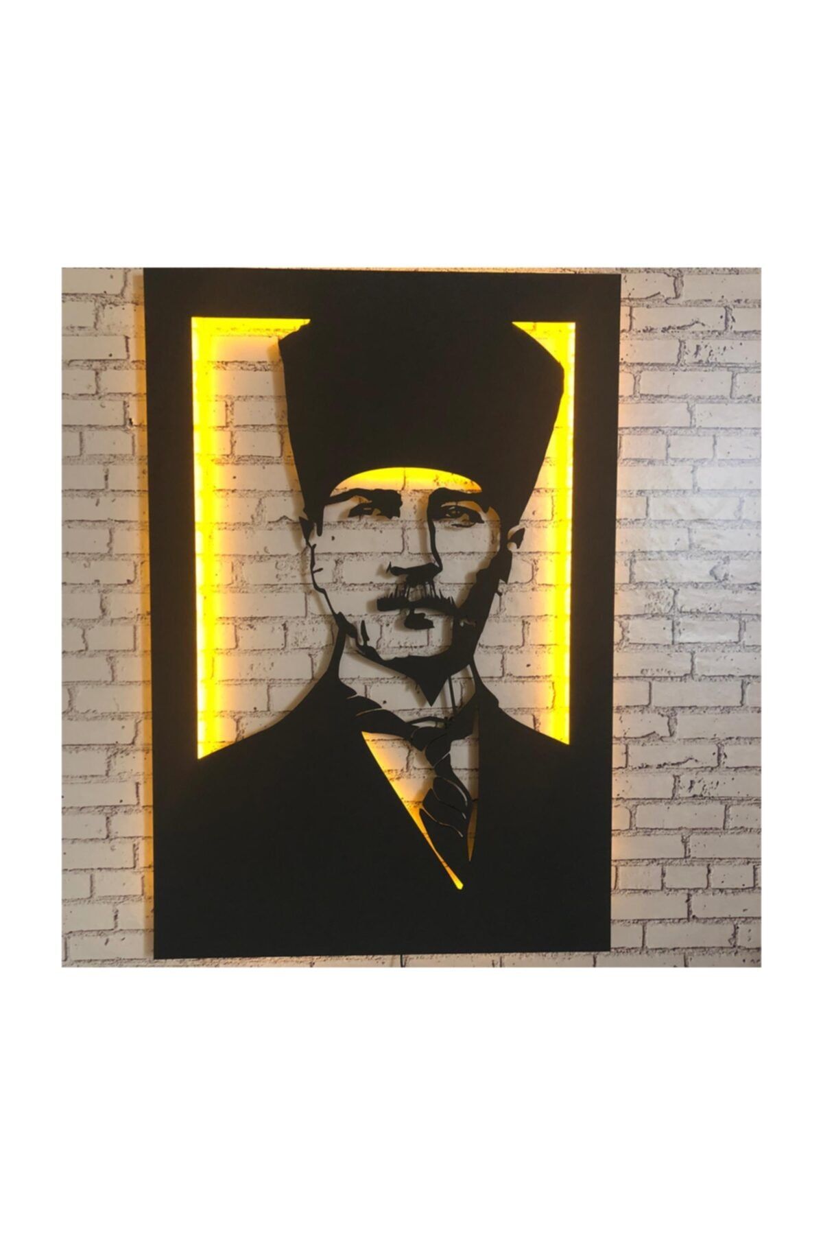 Pika Tasarım Ataturk V.4.1 Led Işıklı Tablo - Ahşap Duvar Dekorasyonu