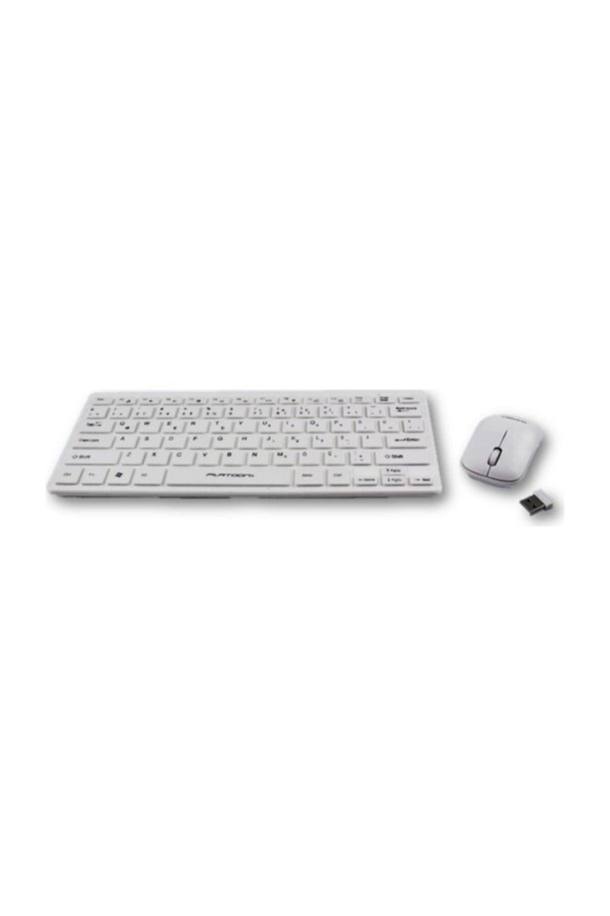 Platoon Mini Kablosuz Klavye Mouse Seti Wireless 2.4 Ghz Beyaz