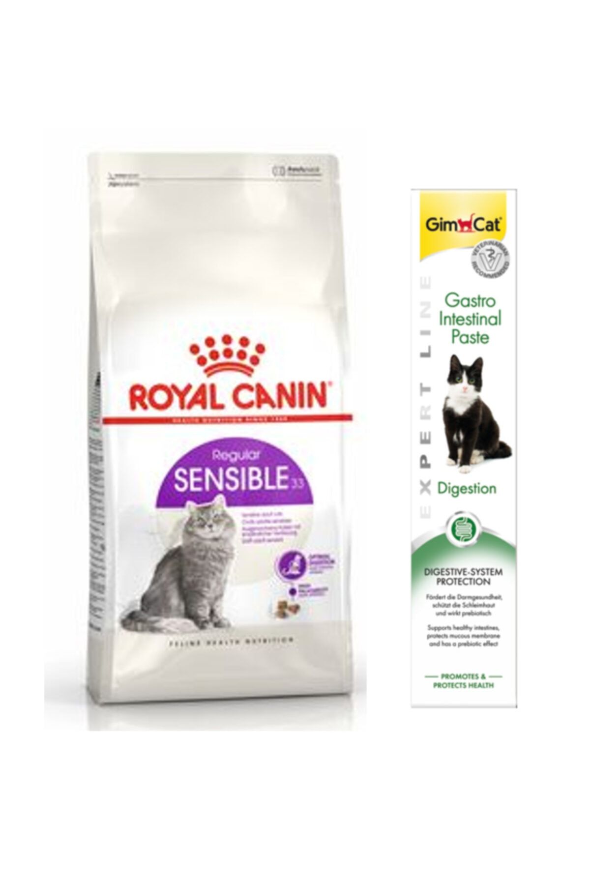Royal Canin Sensible 33 Sindirim Hassasiyeti Kedi Kuru Mama 2 kg + Gimcat Gastro Paste 50 gr