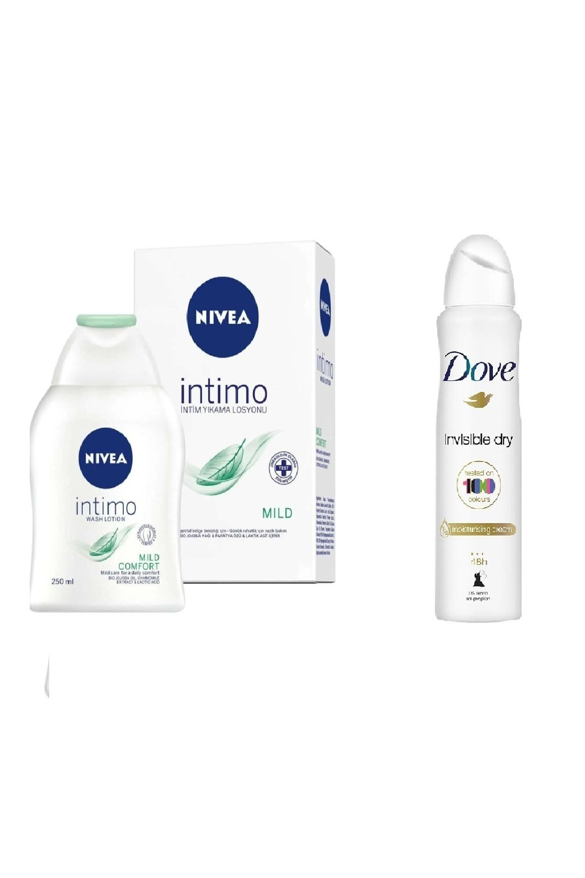 NIVEA Intimo Mild Comfort Intim Yikama Losyonu 250ml + Dove Invisible Dry Deodorant 150 Ml Kzmprt