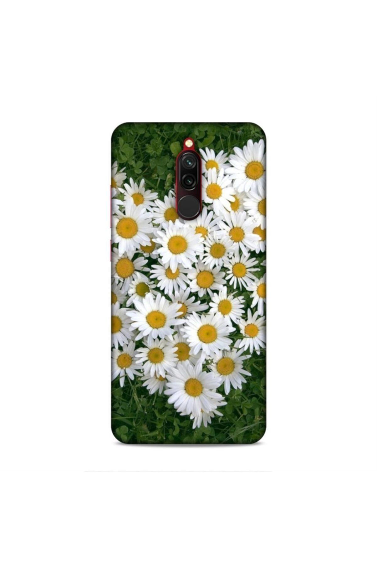 Pickcase Xiaomi Redmi 8 Kılıf Desenli Arka Kapak Kalpli Papatya