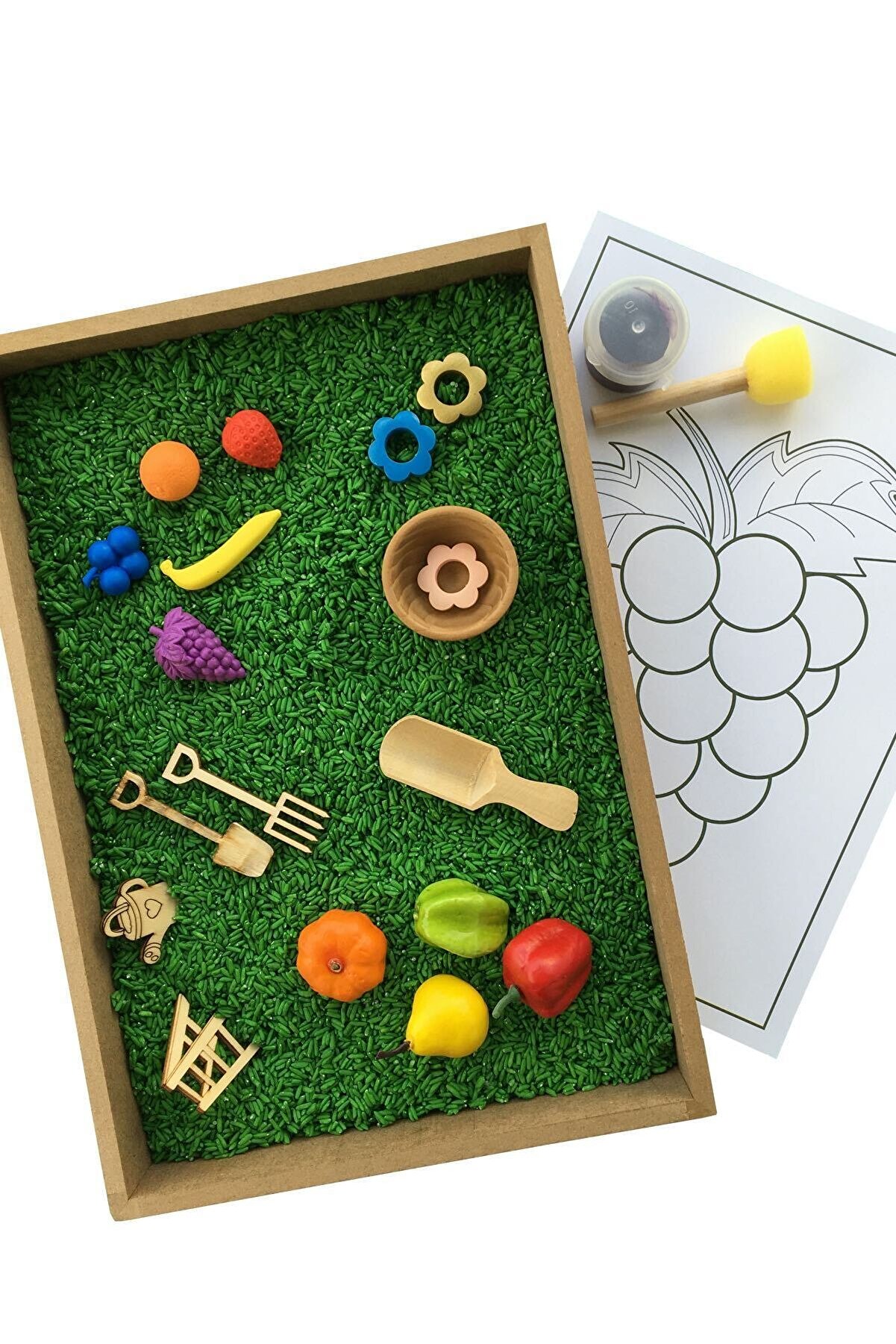 Beyaz Tavşan Oyun Evi Ahşap Etkinlik Seti - Montessori Oyuncak