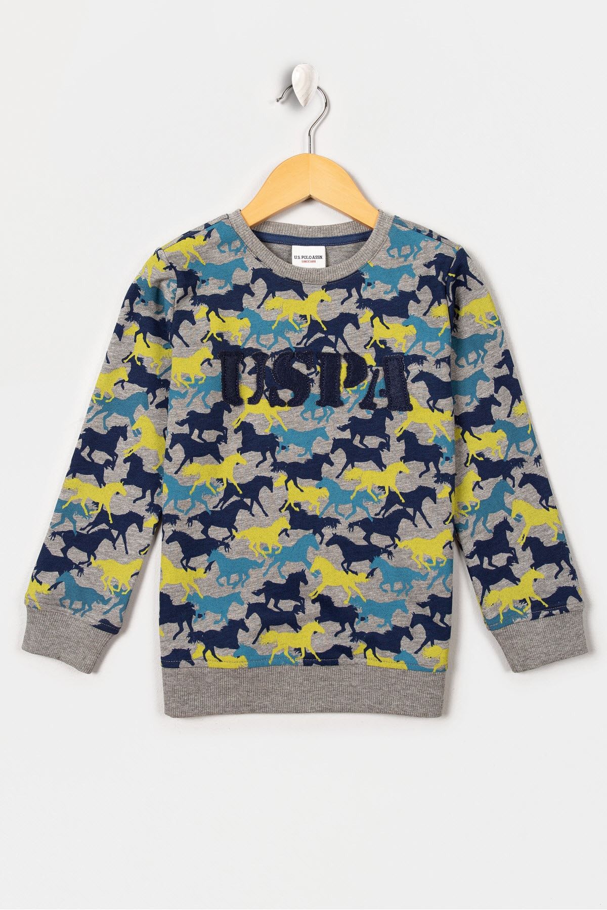 U.S. Polo Assn. Grı Melanj Erkek Cocuk Sweatshirt