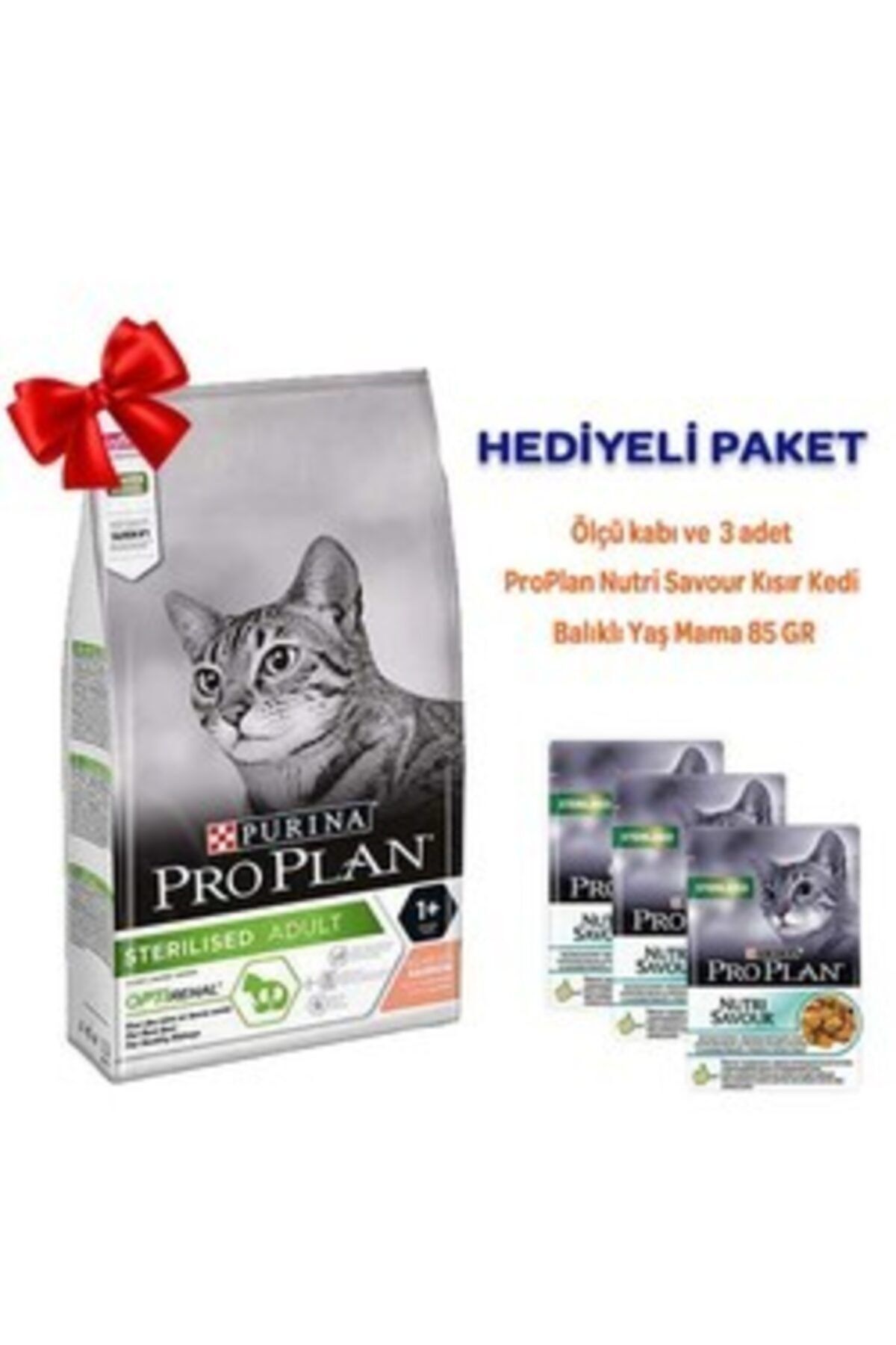 Pro Plan Pro Plan Sterilised Somonlu Kısırlaştırılmış Kedi Maması 1,5 Kg Hediyeli Paket