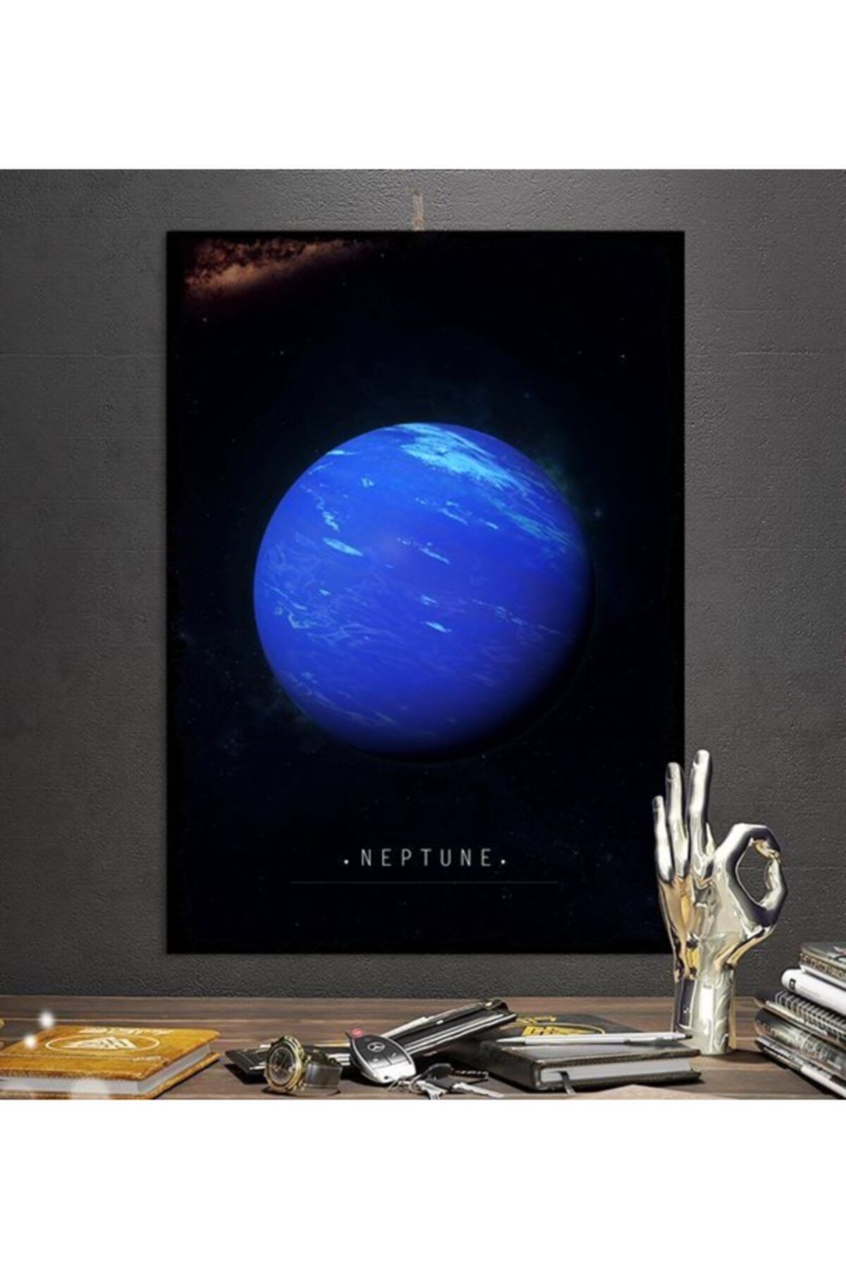 Tontilika Neptün Gezegen Uzay Tasarım 15x21cm Hediyelik Dekoratif 8mm Ahşap Tablo