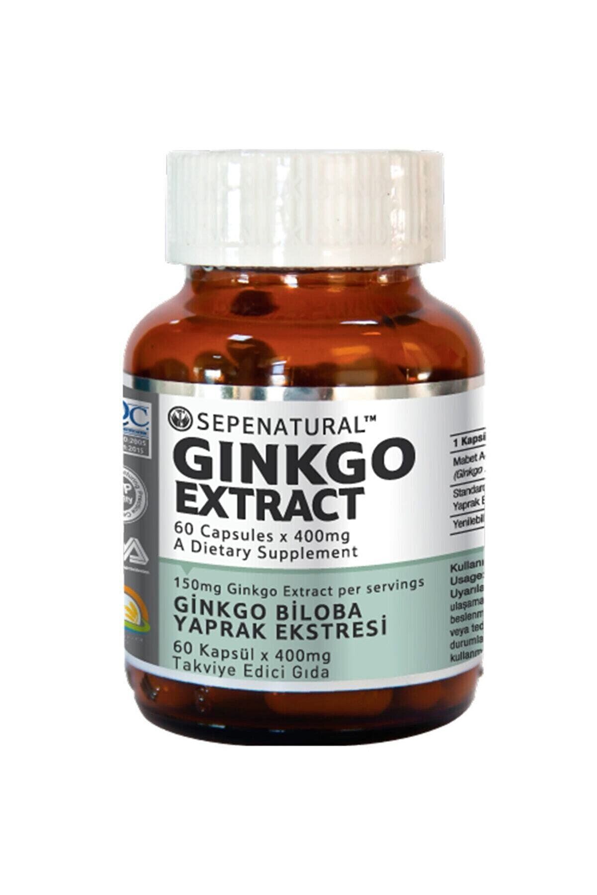 Sepe Natural Ginkgo Biloba Extract 60 Kapsül Ginko Ekstrakt Ekstresi