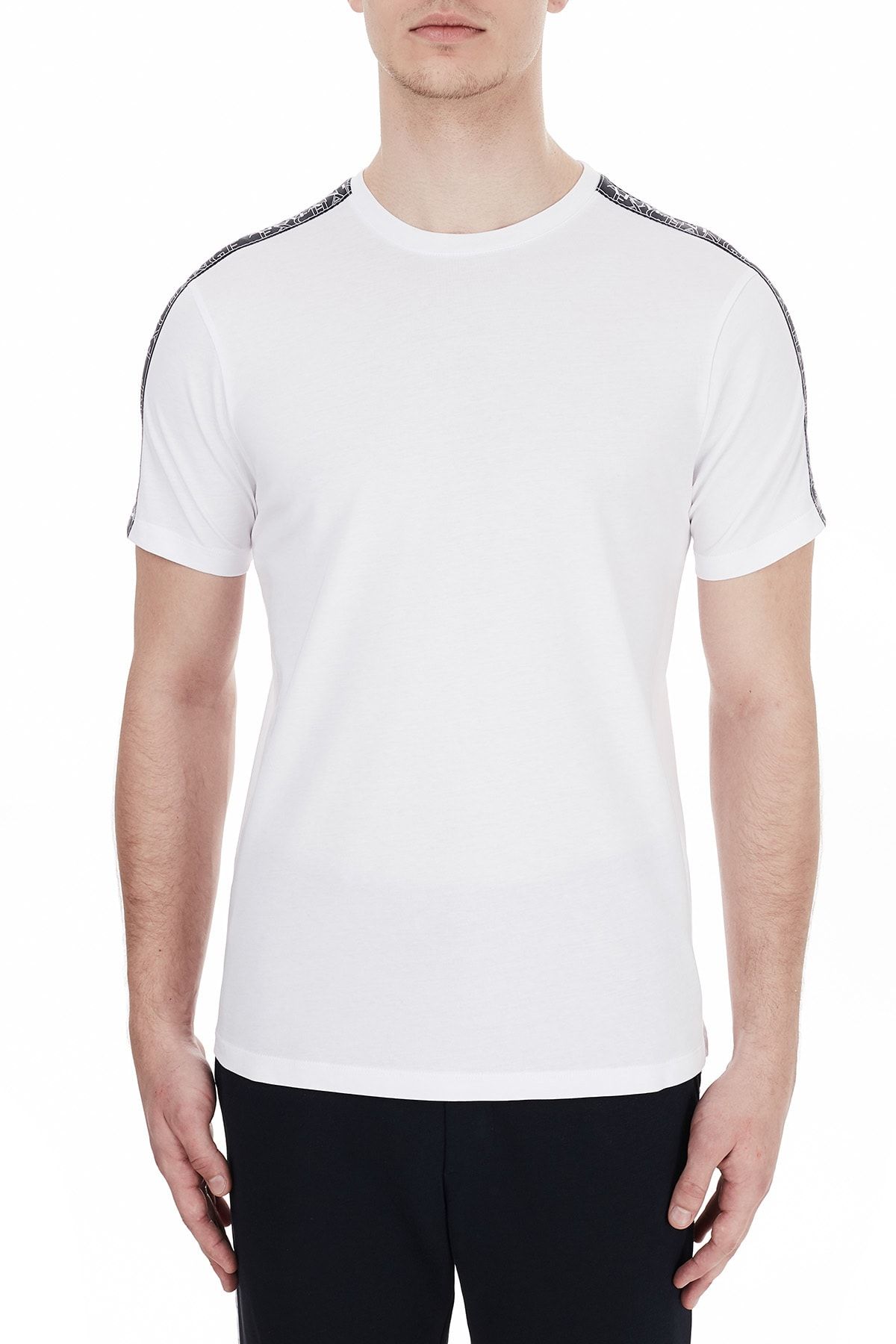 Armani Exchange Erkek Beyaz Pamuklu Bisiklet Yaka T-shirt 6hzmfm Zjh4z 1100