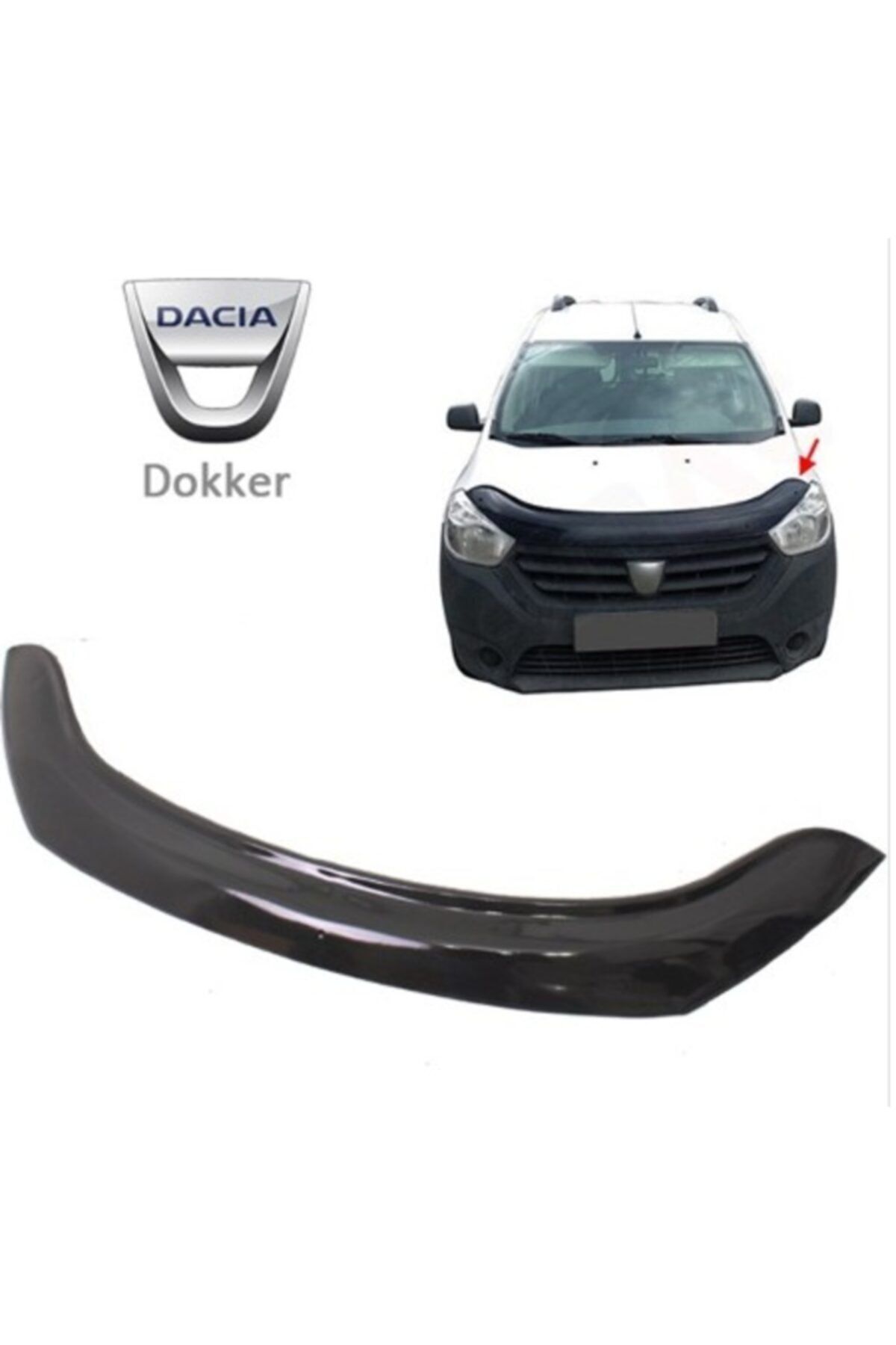 ElitTuning Dacia Dokker Kaput Rüzgarlığı 2012 Sonrası Kaput Koruyucu