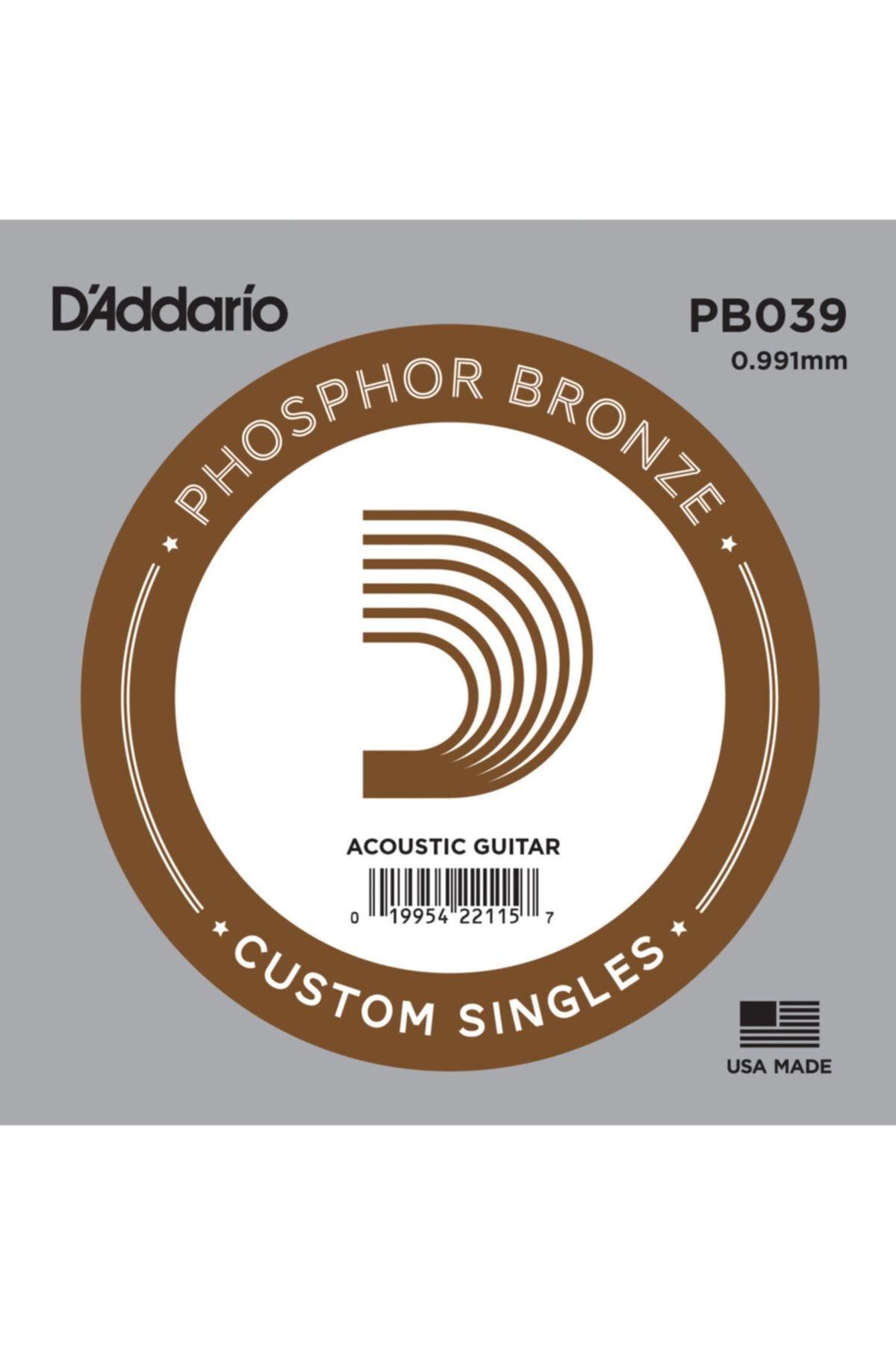 D'Addario Daddarıo Pb039 Akustik Tek Tel Phosphor Bronze Wound La A Teli 0