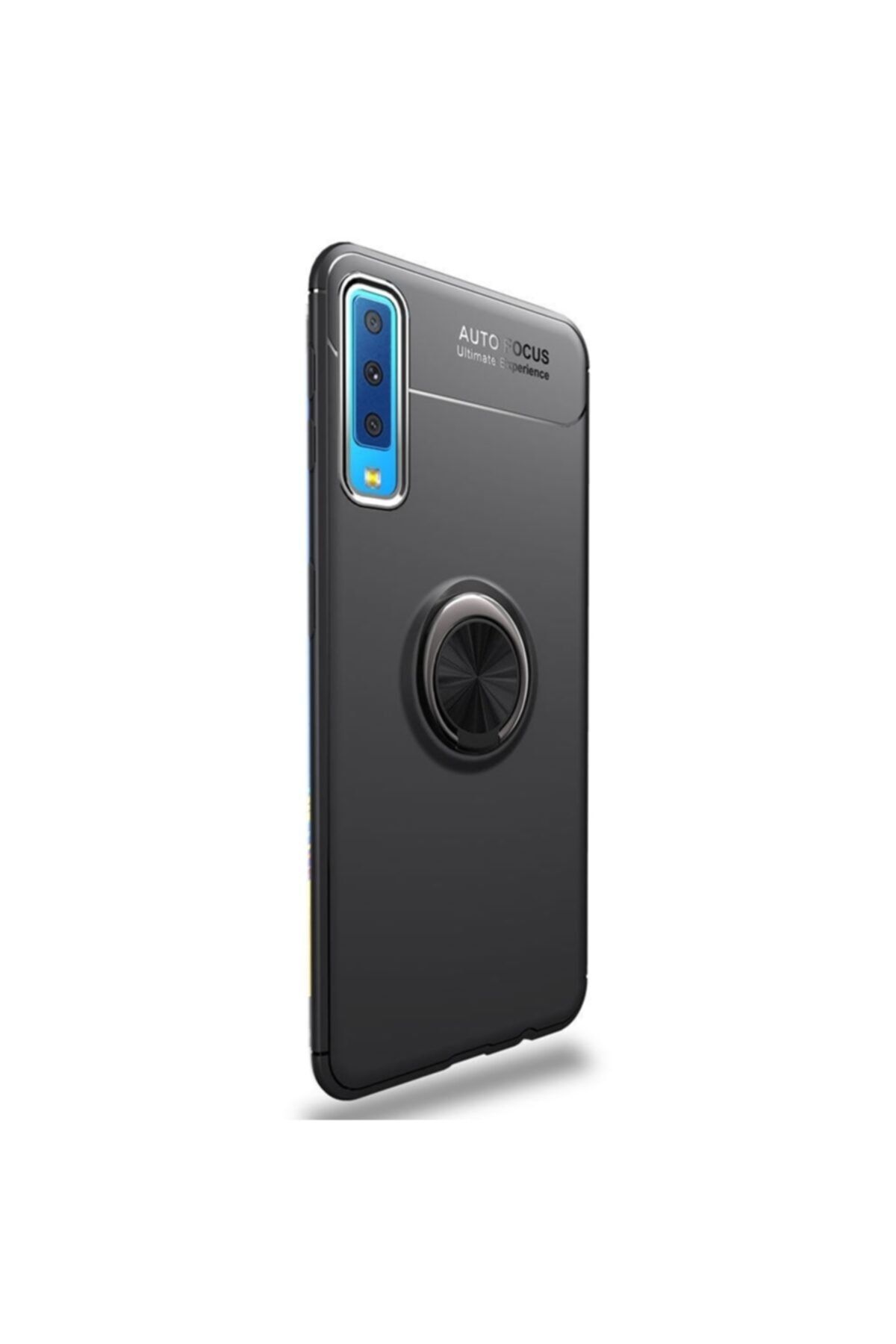 CaseStreet Case Street Samsung Galaxy A30s Kılıf Ravel Yüzüklü Mıknatıslı Silikon Siyah