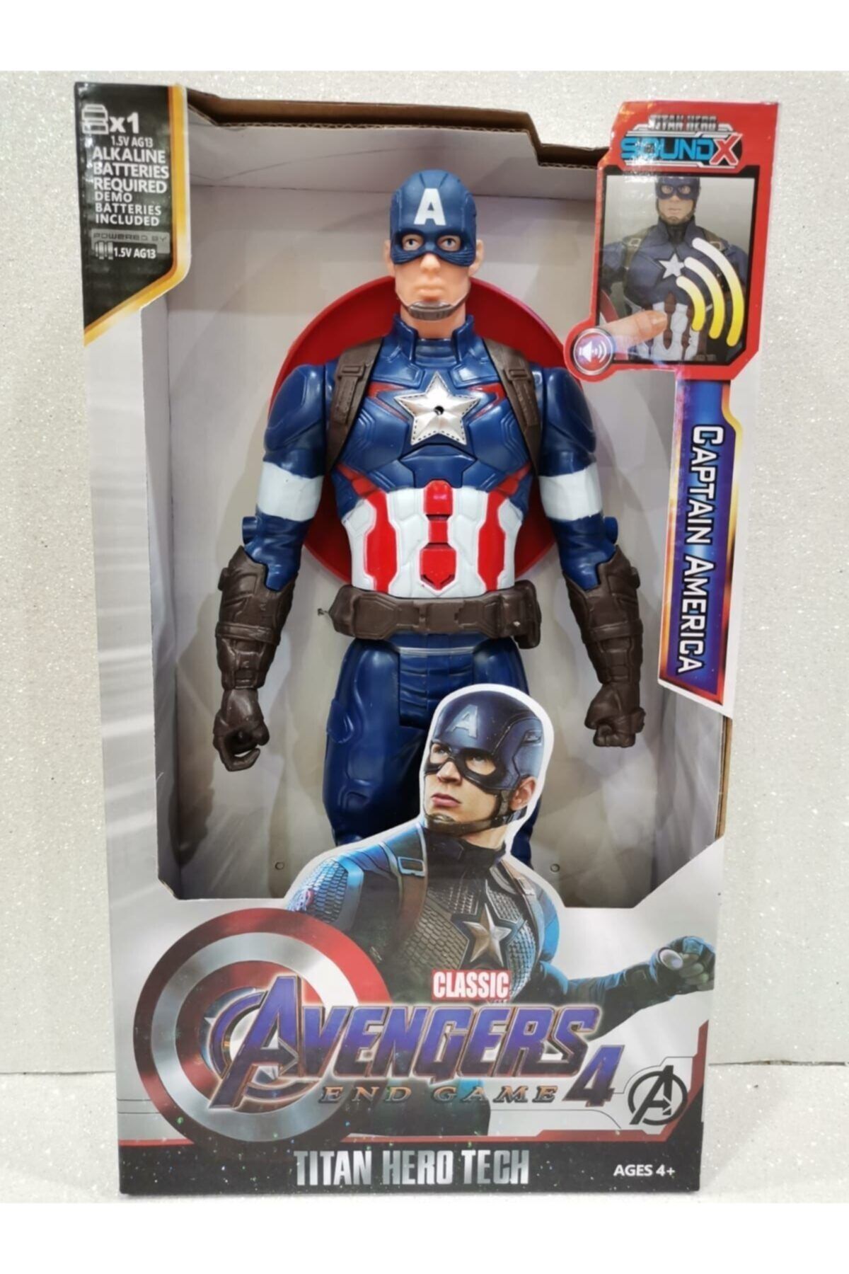 AVENGERS Captain America Action Figür Oyuncak Işıklı Konuşan 28.5 cm