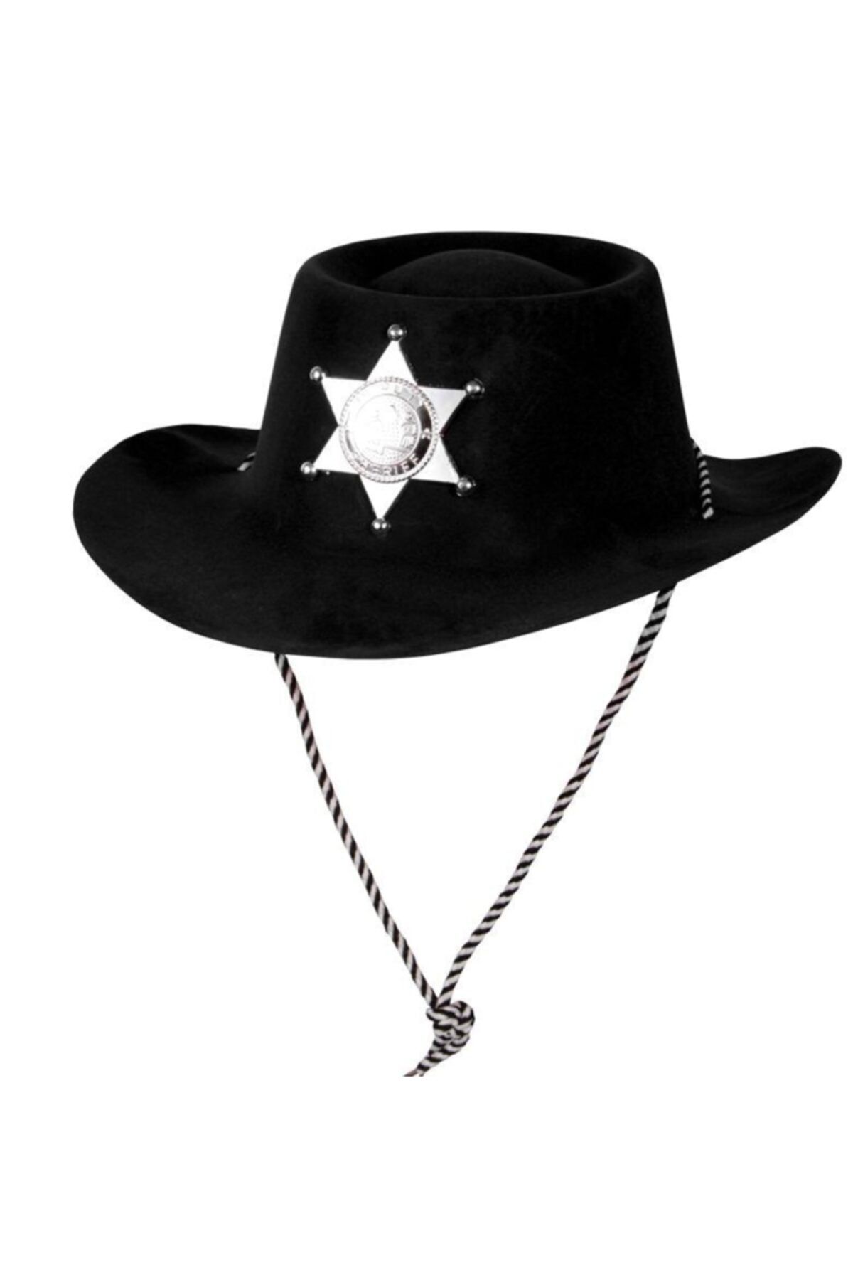 Genel Markalar Siyah Renk Plastik Üzeri Kadife Kaplama Çocuk Kovboy Şapkası