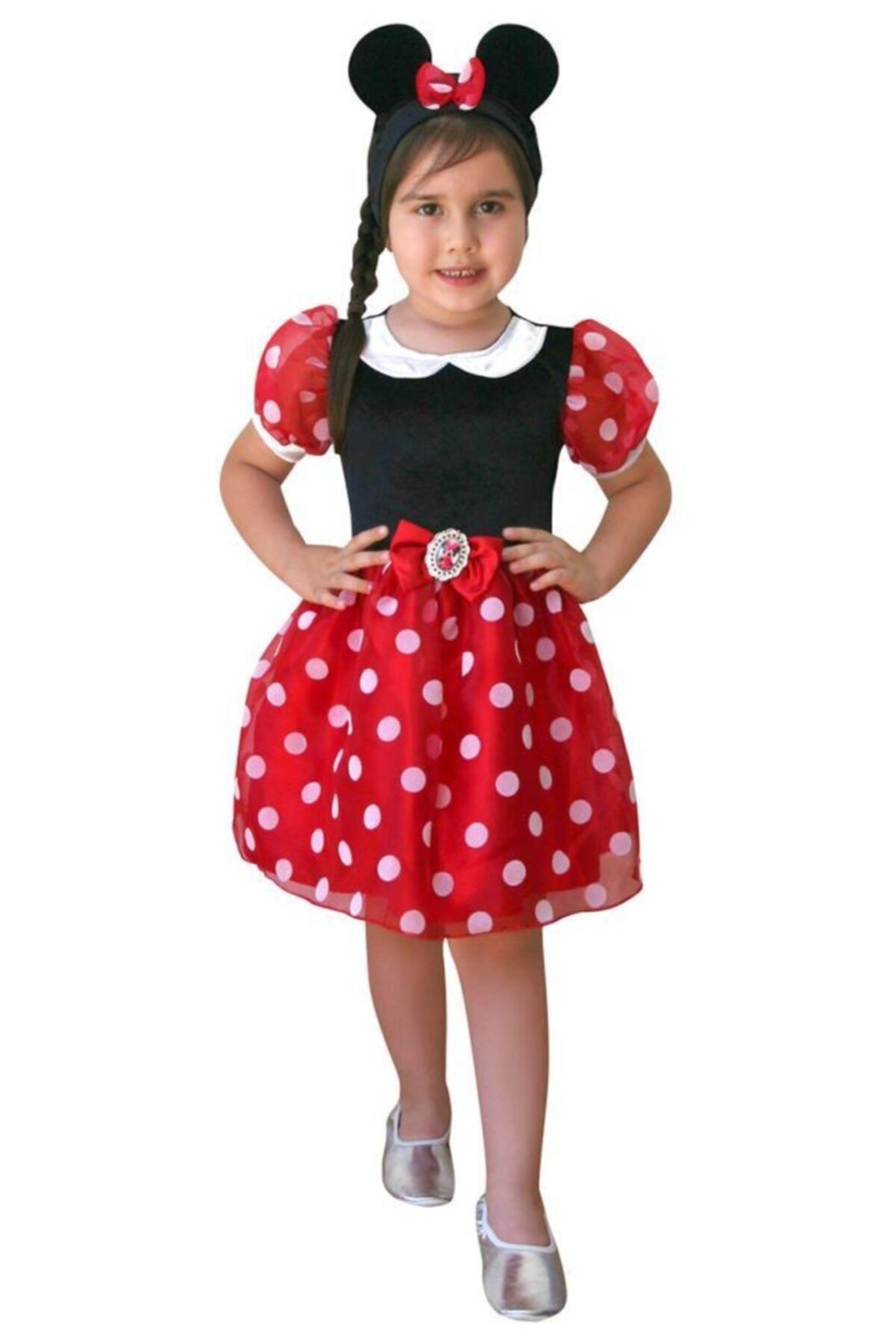 MINNIE Kız Çocuk Kırmızı Minnie Mouse Kostümü