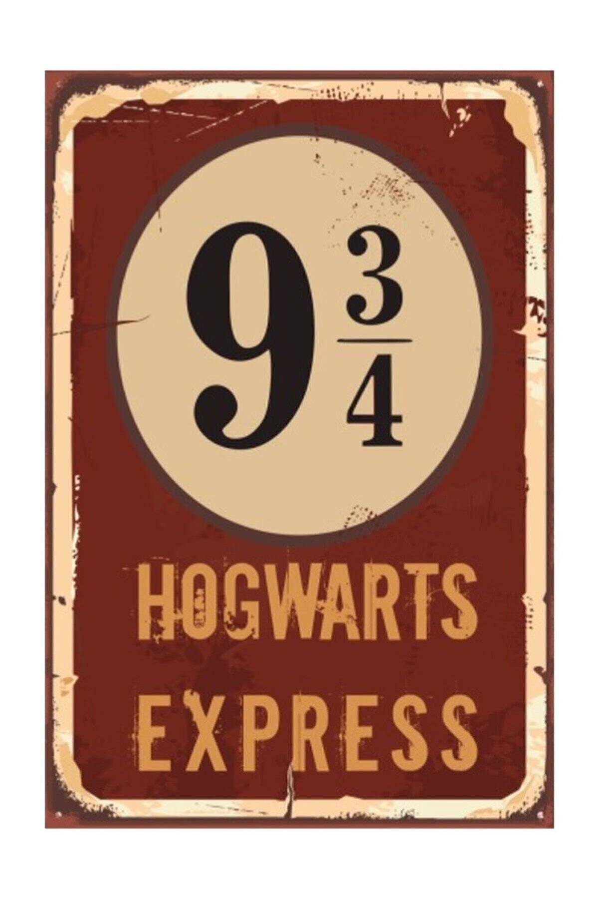 Hayal Poster Harry Potter Hogwart Express Dokuz Çeyrek Retro Vintage Ahşap Poster