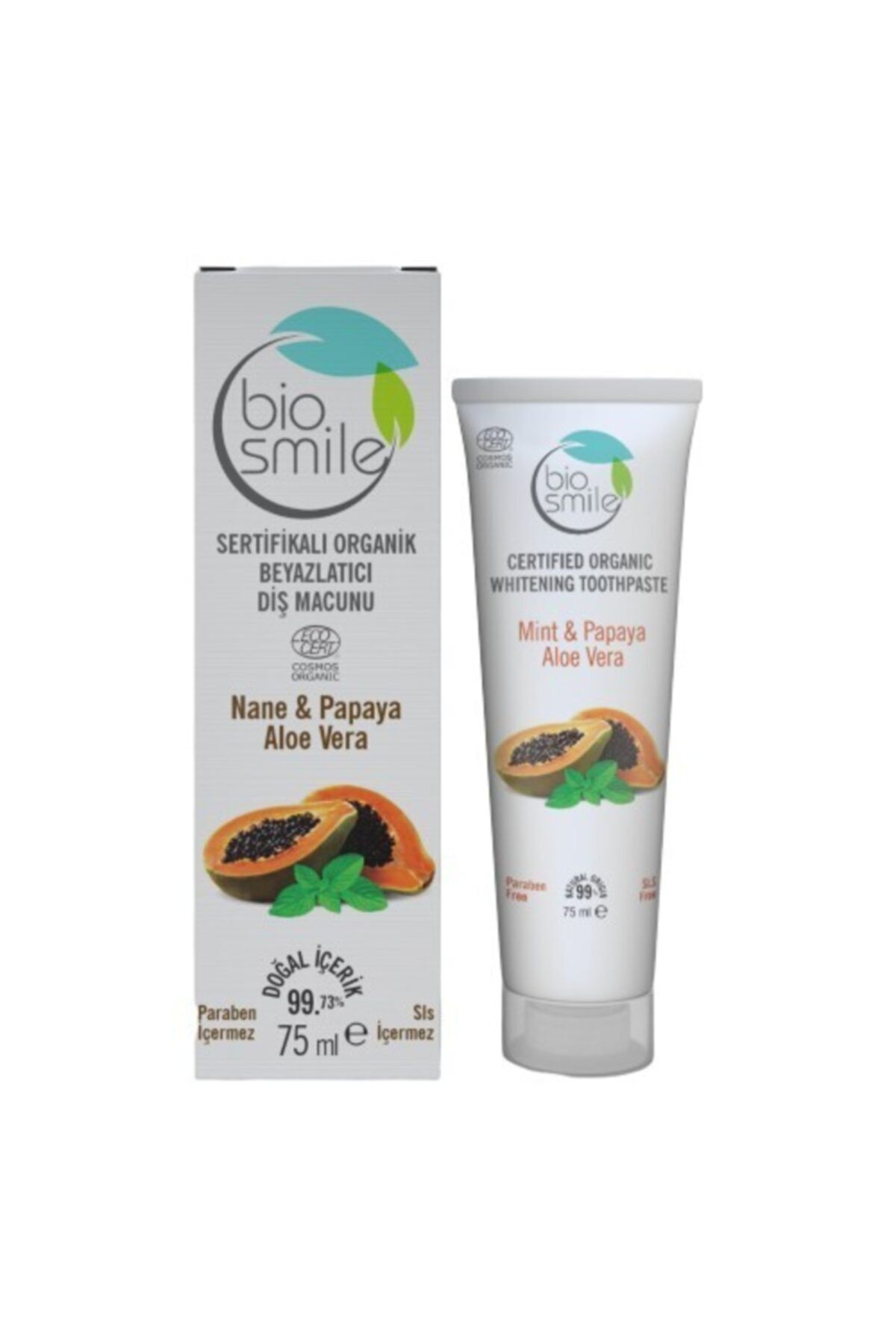 Bio Smile Bio Smile Organik Beyazlatıcı Diş Macunu Nane Papaya Aloe Vera 75 ml