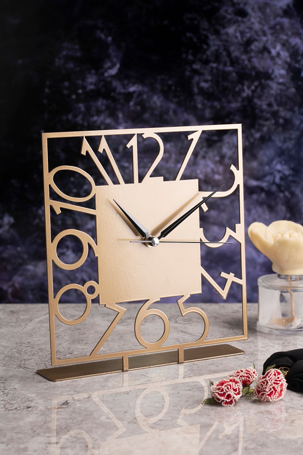 Muyika Design Muyika Piazza Metal Gold/eskitme Masa Üstü Saati 25x23cm