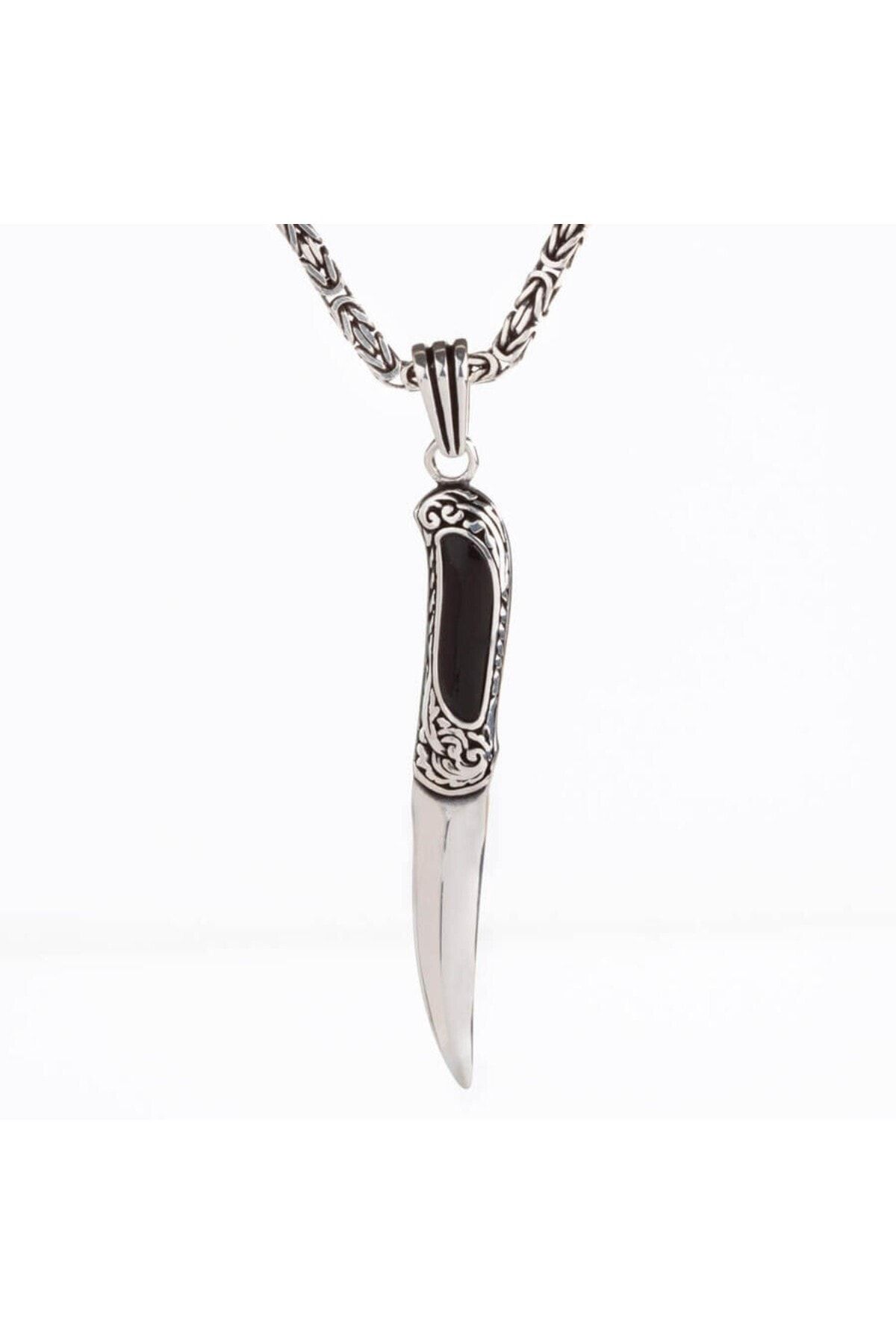 Candie Silver Erkek Bıçak Model Kral Zincirli 925 Ayar Gümüş Kolye