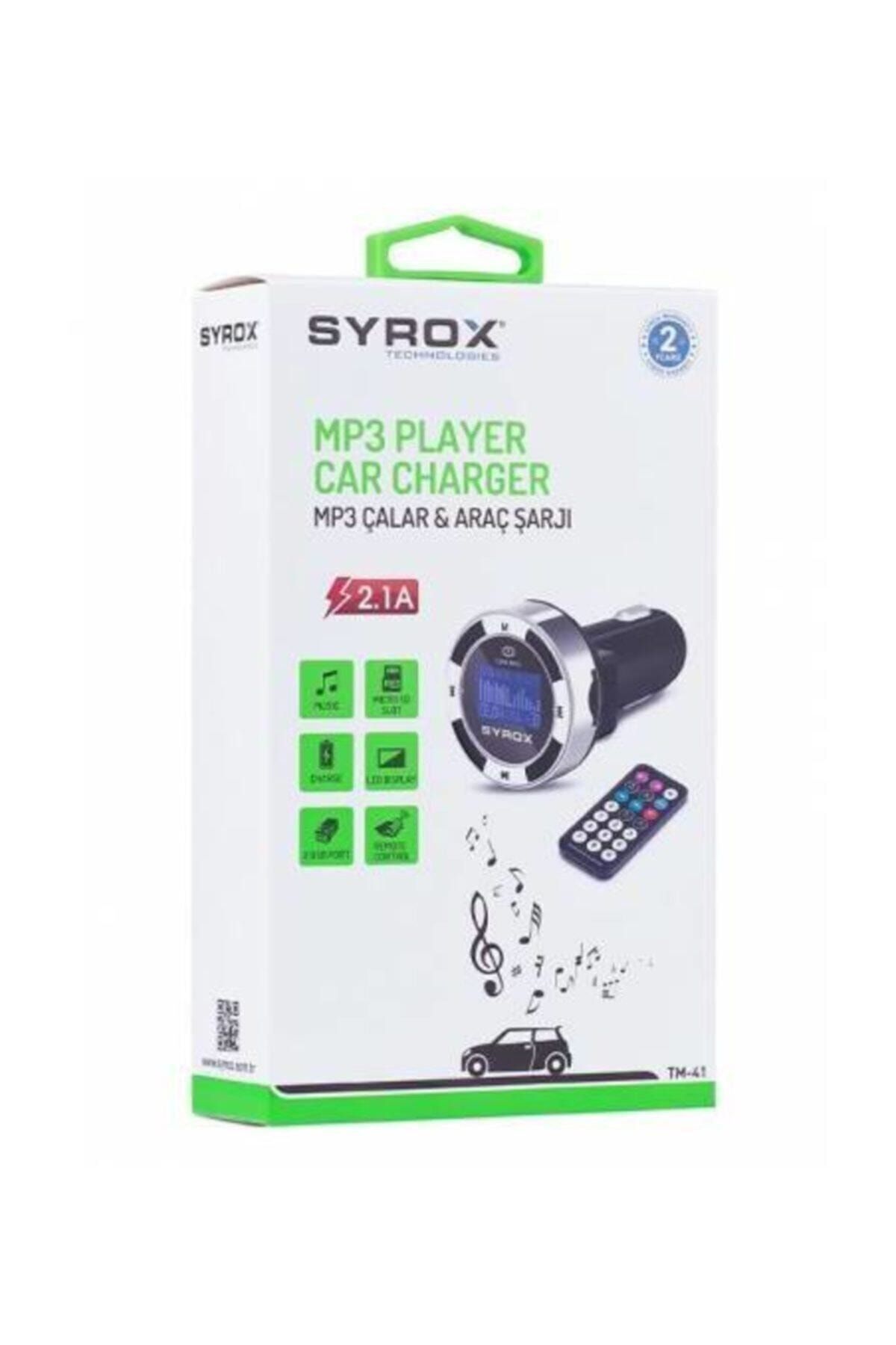 Syrox Mp3-hafıza Kart-usb Fm Transmitter Ve Araç Şarjı 2.1a - Syx - Tm41 -