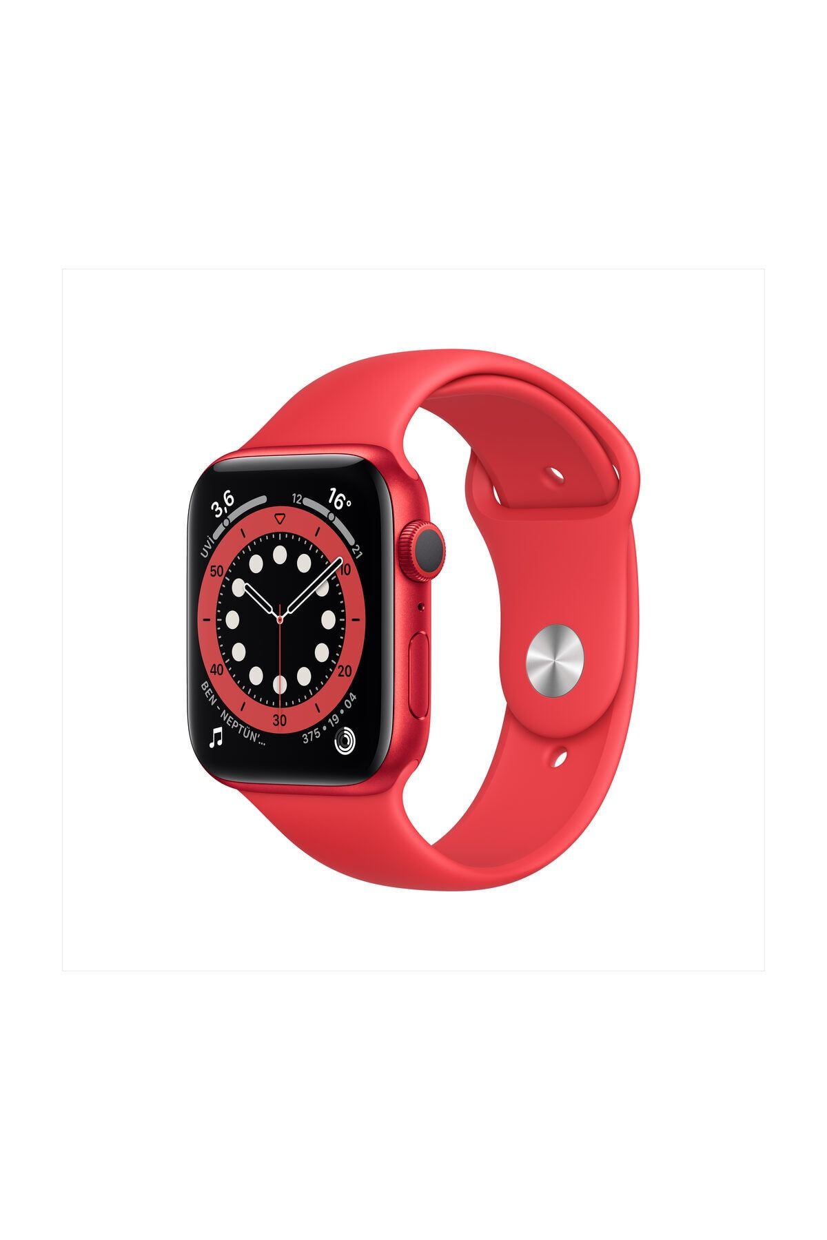 Apple Watch Series 6 44mm GPS Kırmızı Alüminyum Kasa ve Kırmızı Spor Kordon (Apple Türkiye Garantili)