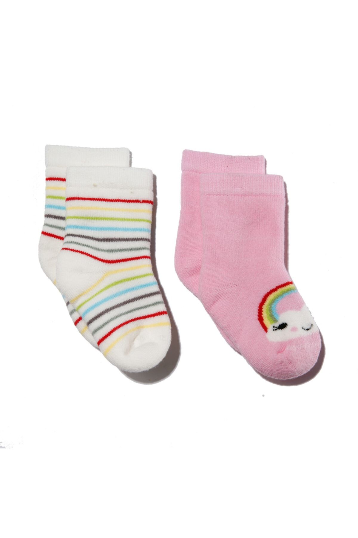 Aziz Bebe Çizgili 2li Havlu Çorap