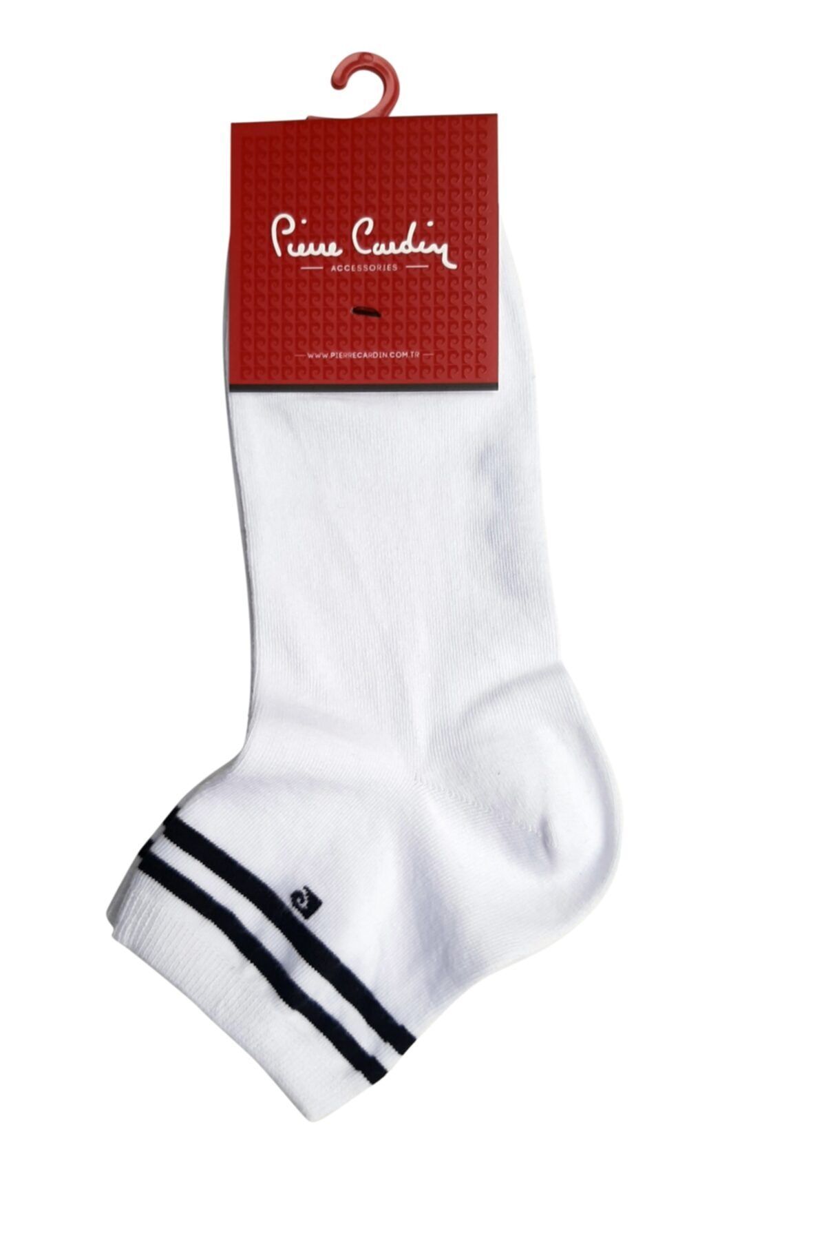 Pierre Cardin Çemberli Kısa Konç Pamuk Çorap Beyaz/siyah