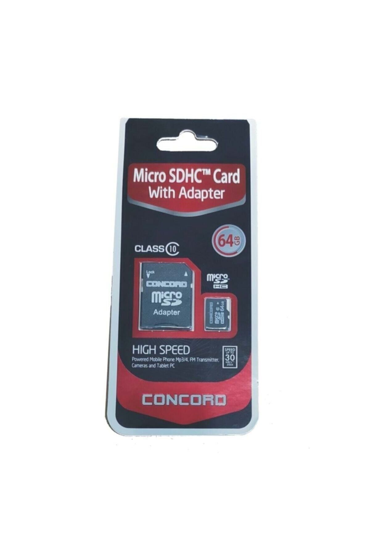 Concord 64 Gb 10 Mbps Hız Micro Sdhc Hafıza Kartı + Adaptör (c-m64)
