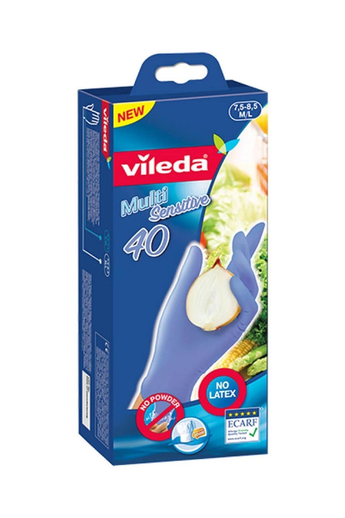 Vileda Multi Sensitive Pudrasız Kullan-at Eldiven 40'li Orta-büyük