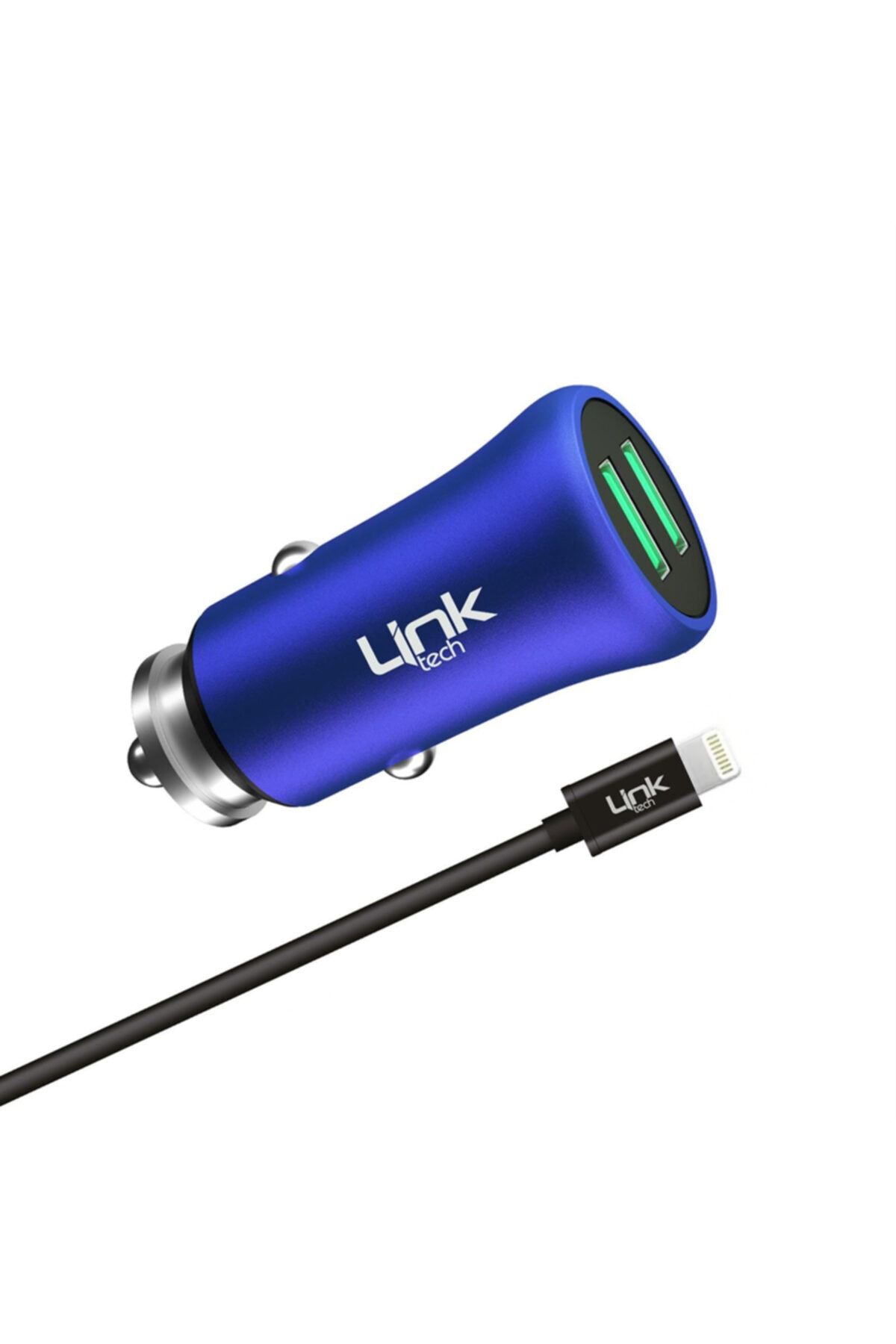 Linktech Linktech M582 Metal Araç Şarj Adaptörü Ve Lightning Kablo Set 2.4a