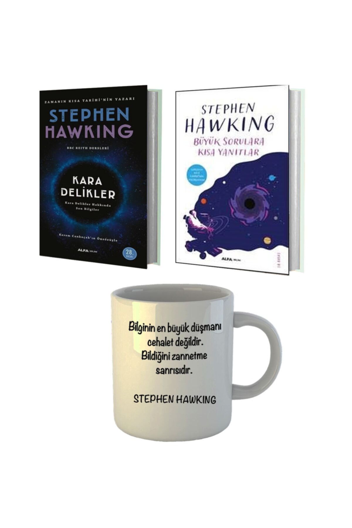 Alfa Yayınları Stephen Hawking Kara Delikler - Büyük Sorulara Kısa Yanıltlar - Kupa Bardak Hediye