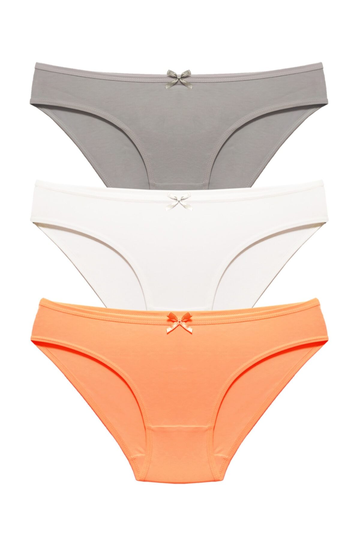 Liona 3' Lü Paket Düz Renk M Beden Bikini Külot