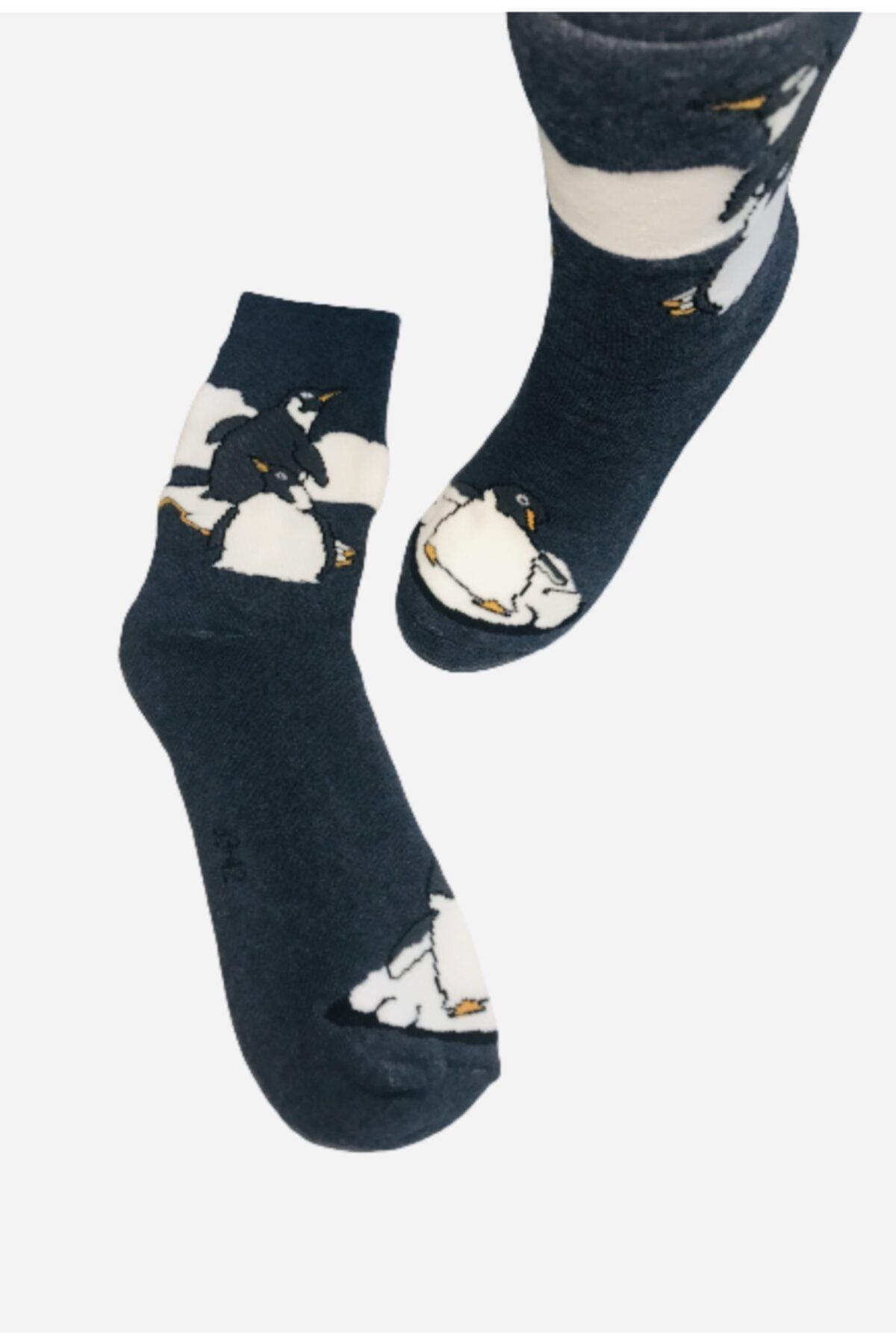 SayaSocks Unisex Penguen Desenli Kalın Havlu Çorap