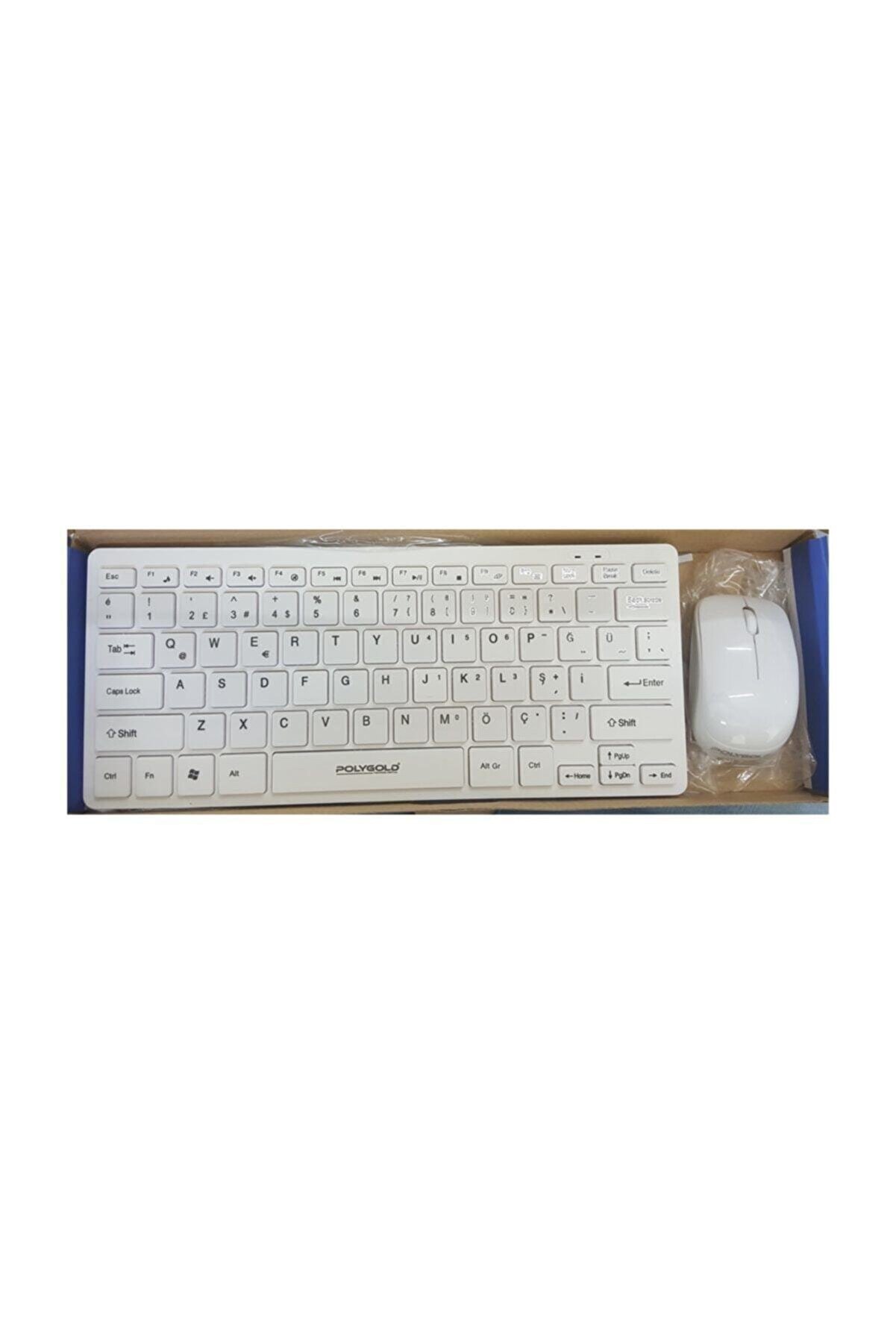 Polygold Kablosuz Mini Klavye Mouse Seti Tv/pc Uyumlu Wirelles Set Pg8030  Beyaz