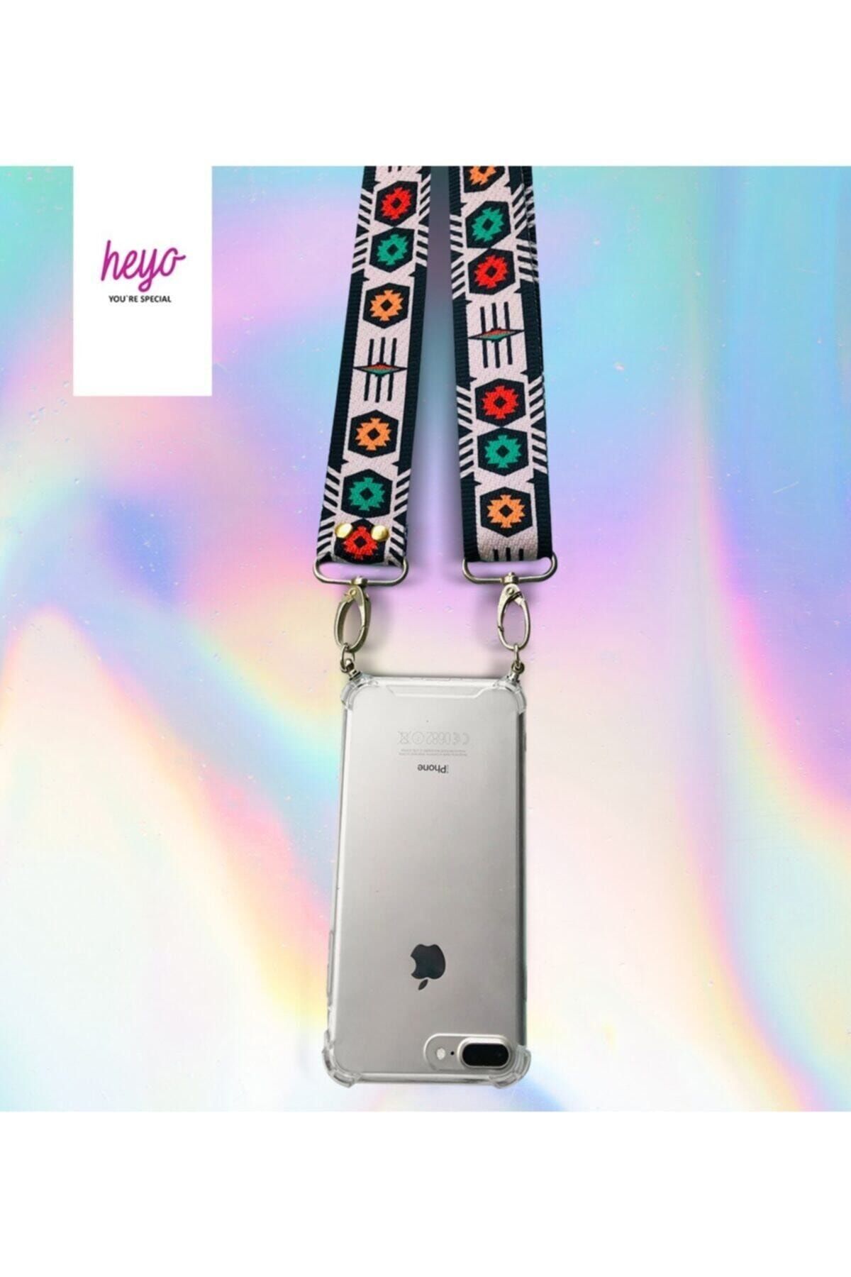 HEYO COVER Iphone 11 Boyundan Askılı Etnik Desen Telefon Kılıfı