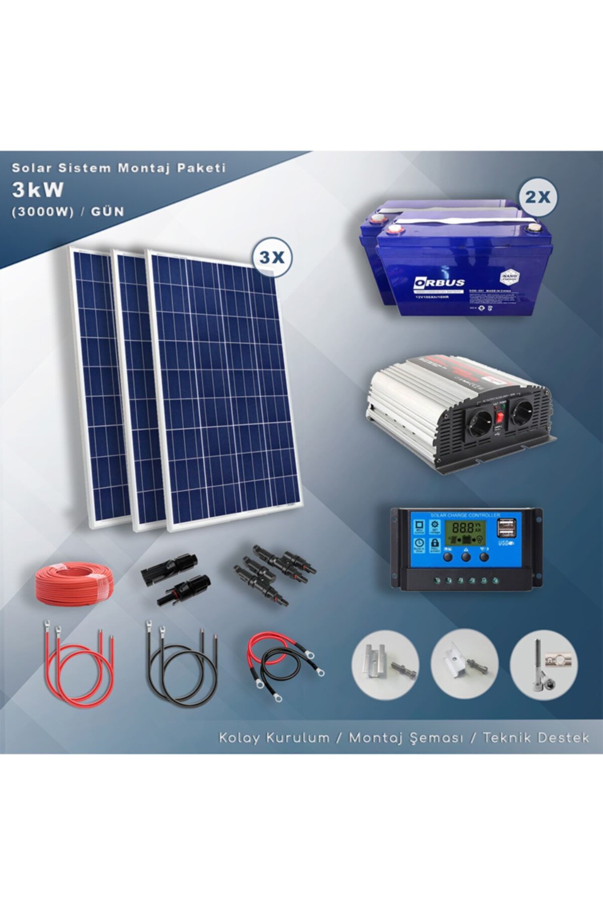 MAtech 3 Kw Solar Paket Sistem (3000W/GÜN)