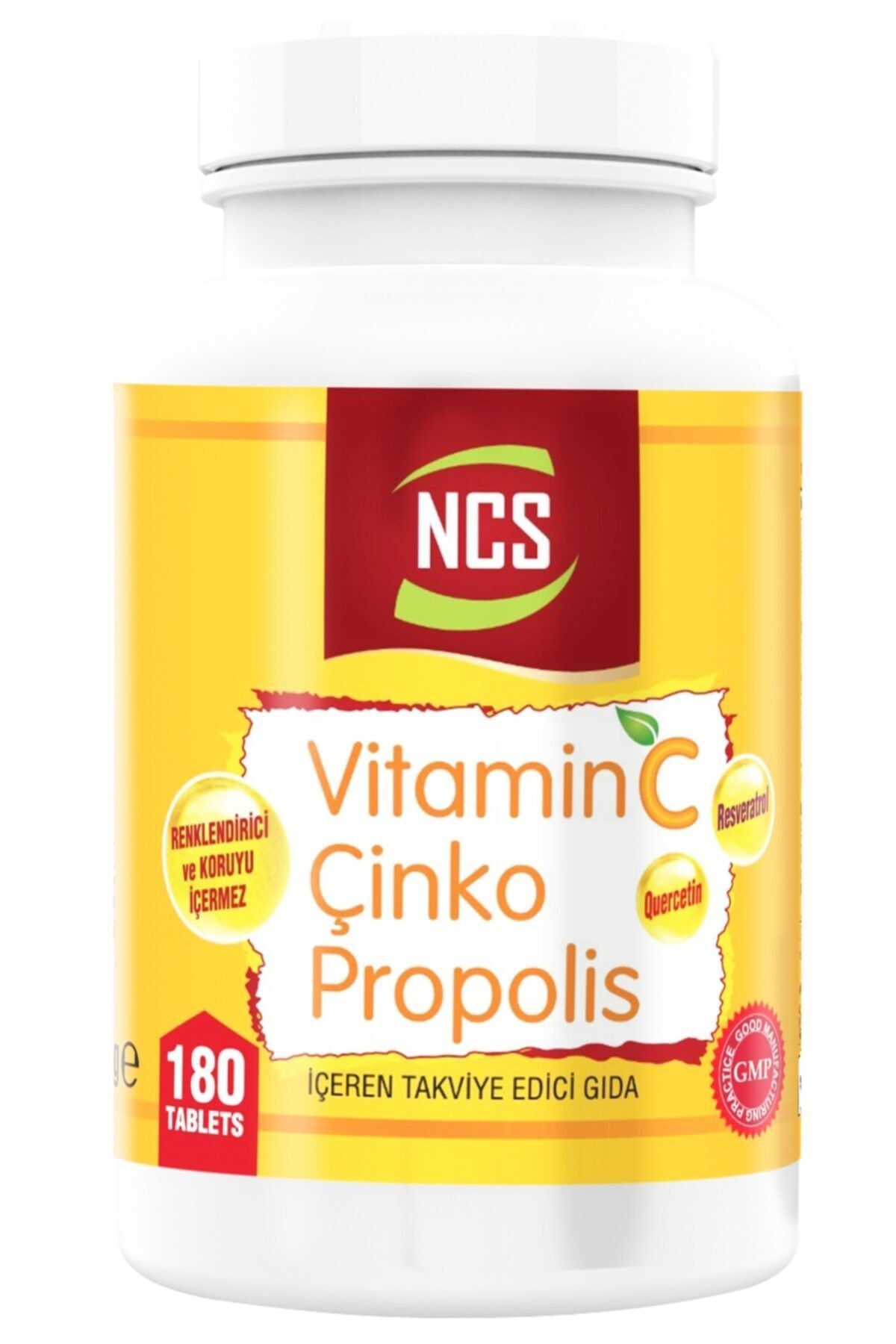 Ncs Vitamin C Çinko Propolis 180 Tablet Vitamin D Resveratrol Quercetin Bromelian