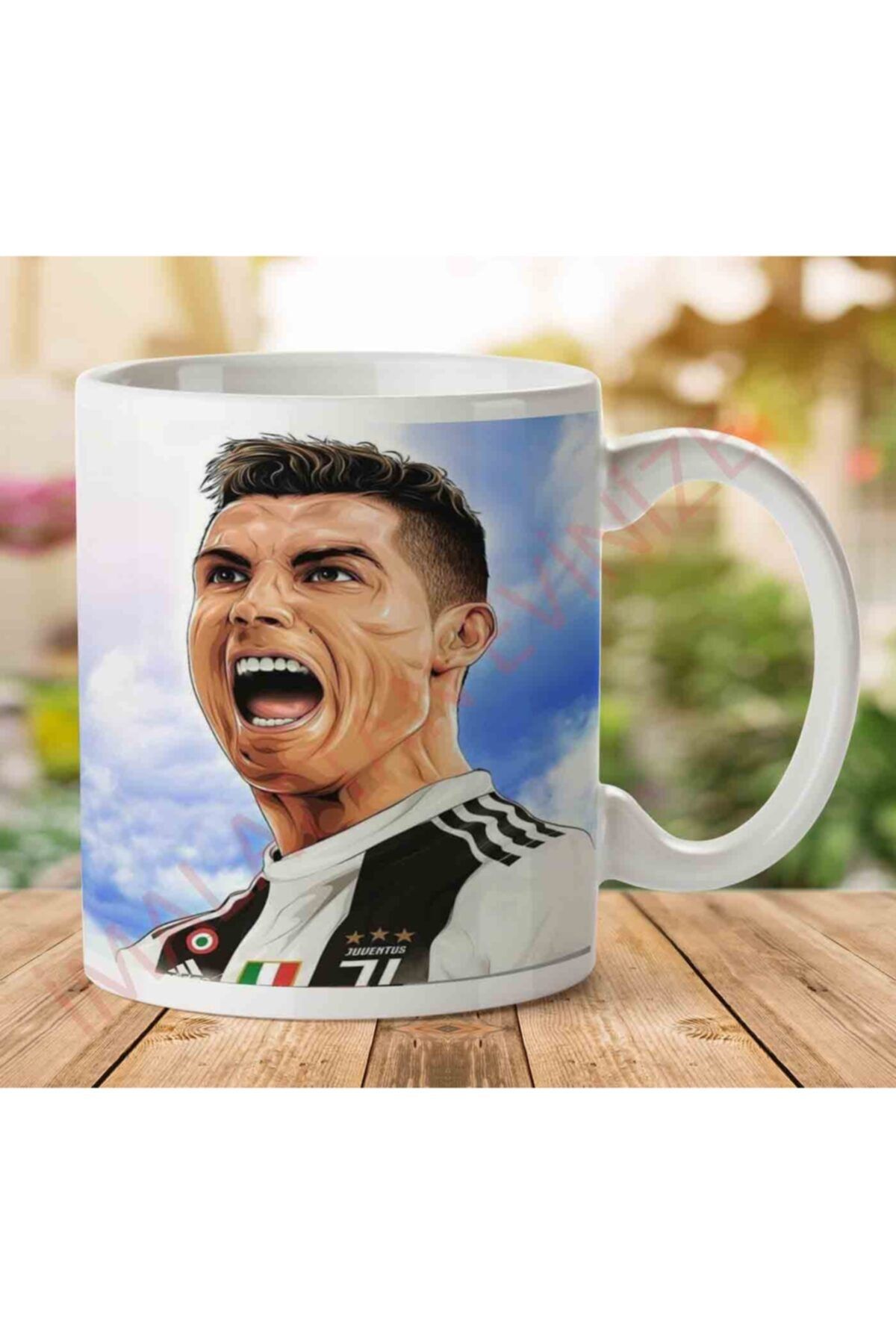 ART HEDİYE Cristiano Ronaldo Juventus Forma Iki Tarafı Baskılı Kupa Bardak