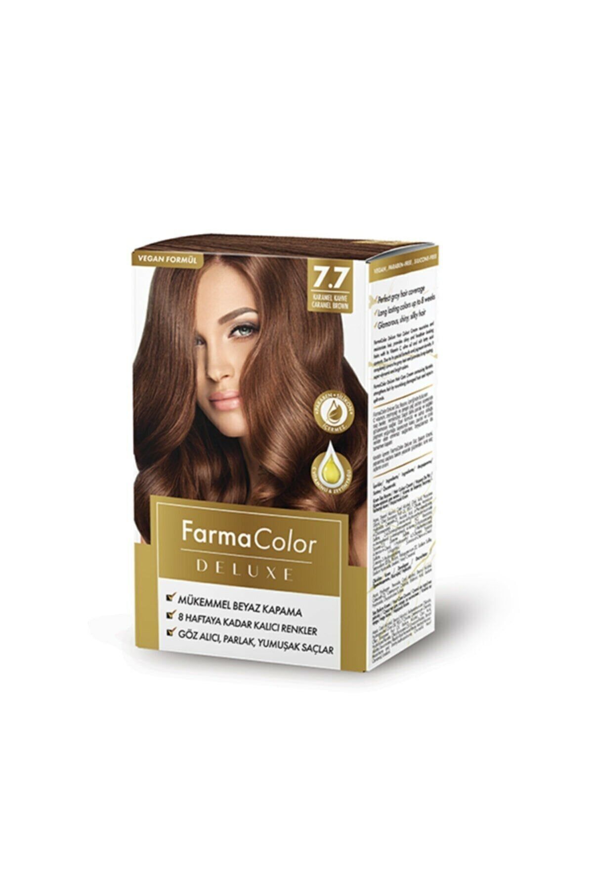 Farmasi Farmacolor Deluxe Saç Boyası Karamel Kahve 7.7