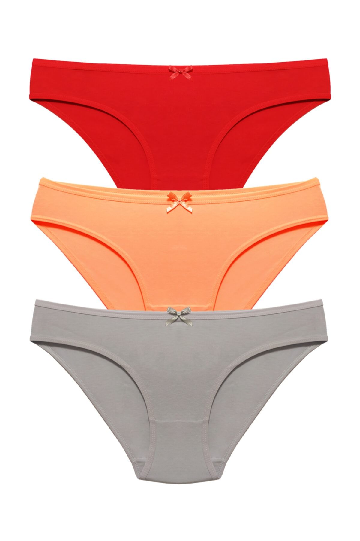 Liona 3 Lü Paket Düz Renk M Beden Bikini Külot