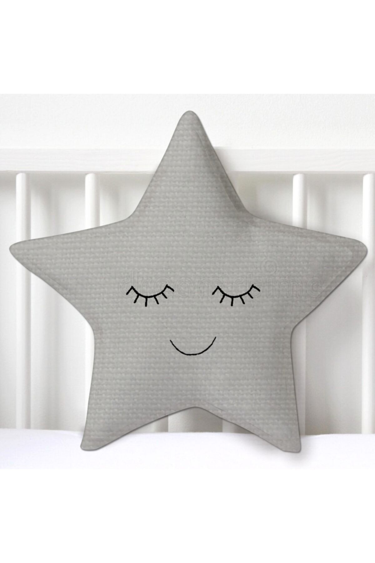 Miomundo Bebek & Çocuk Odası Yıldız Dekoratif Yastık Uyku Arkadaşı Gri