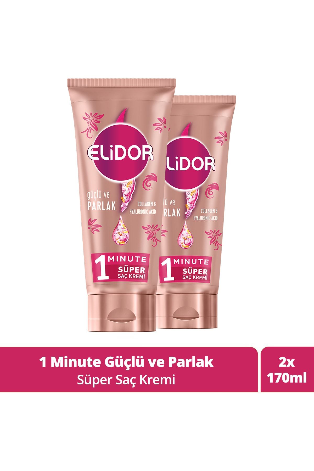 Elidor 1 Minute Güçlü Ve Parlak Süper Saç Kremi 170 Ml X 2