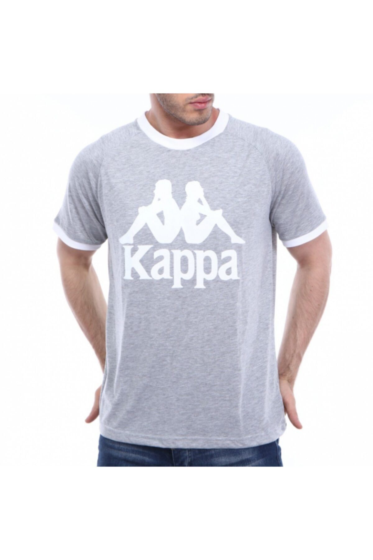 Kappa Baskılı T-shirt Cracken Gri Melanj