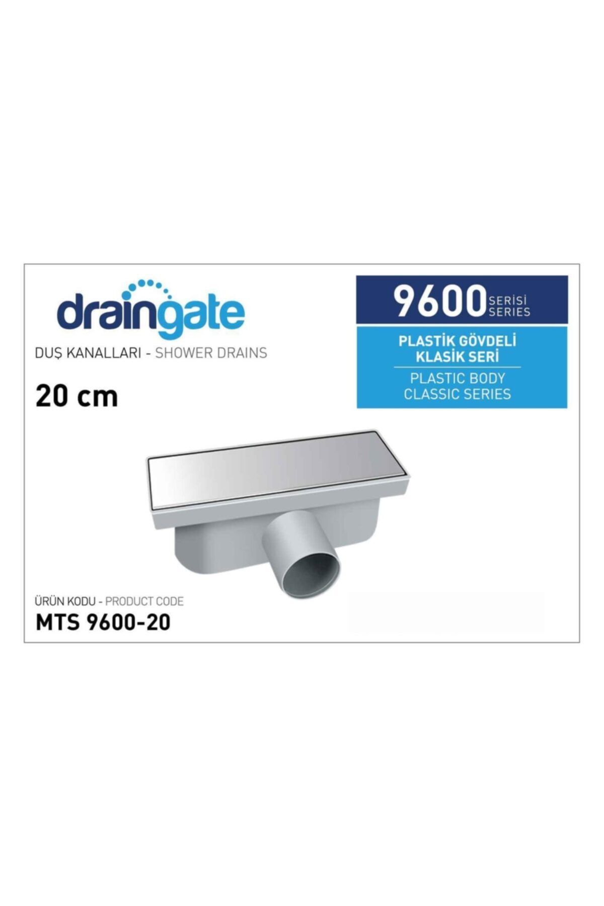 Mesateknik Draingate 20 Cm Duş Kanalı Mst-9600-20